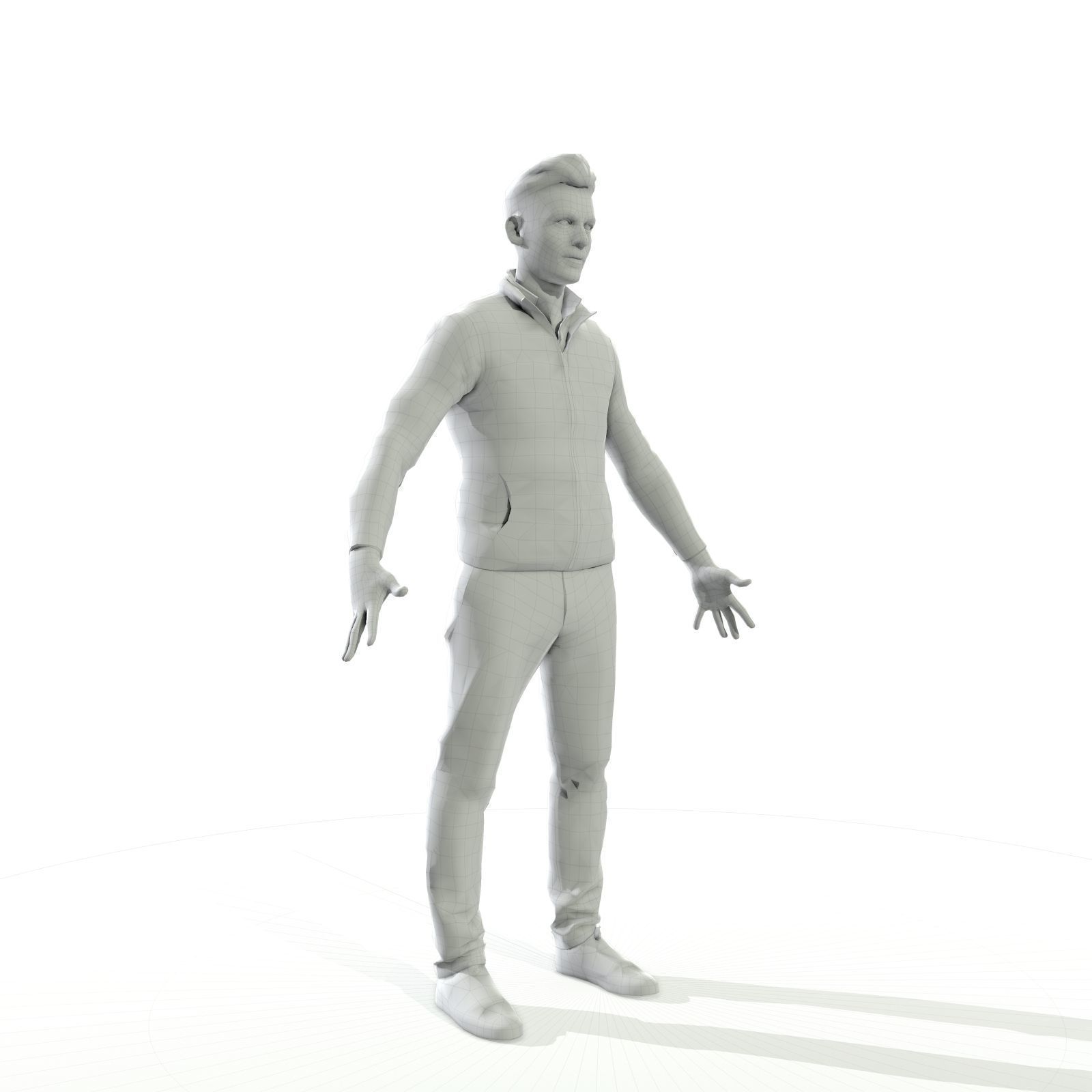 Business man in a dark vest Low-poly 3D model_32