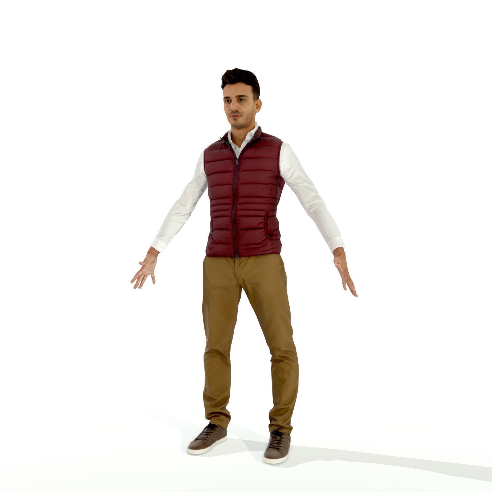 Business man in a dark vest Low-poly 3D model_10