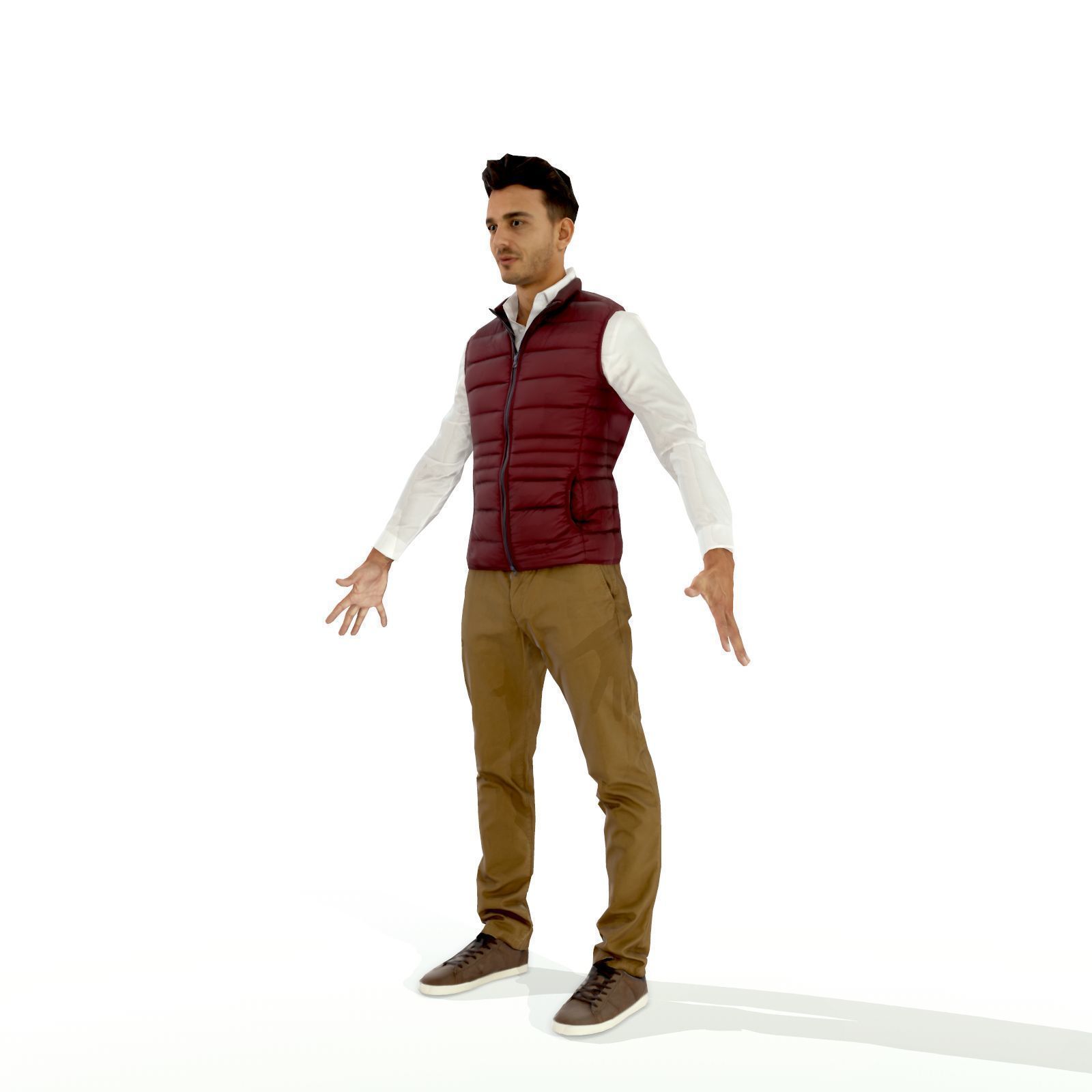 Business man in a dark vest Low-poly 3D model_22
