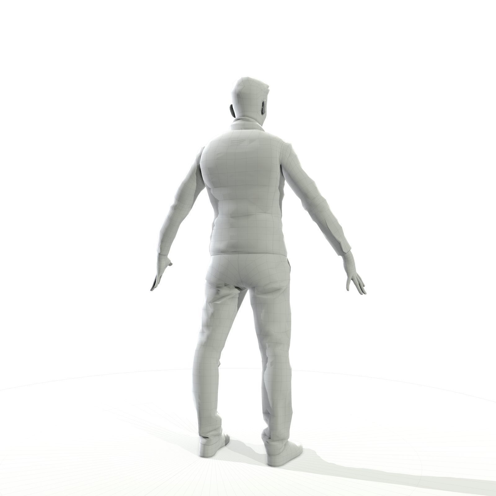 Business man in a dark vest Low-poly 3D model_1