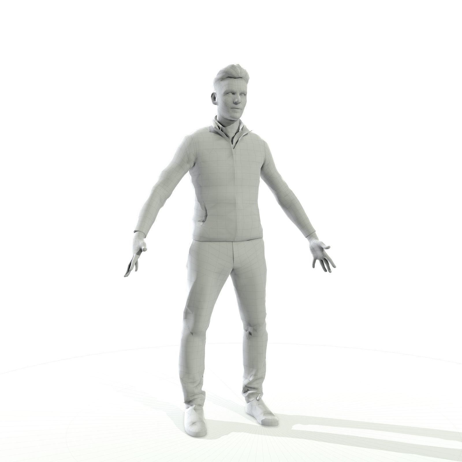 Business man in a dark vest Low-poly 3D model_9