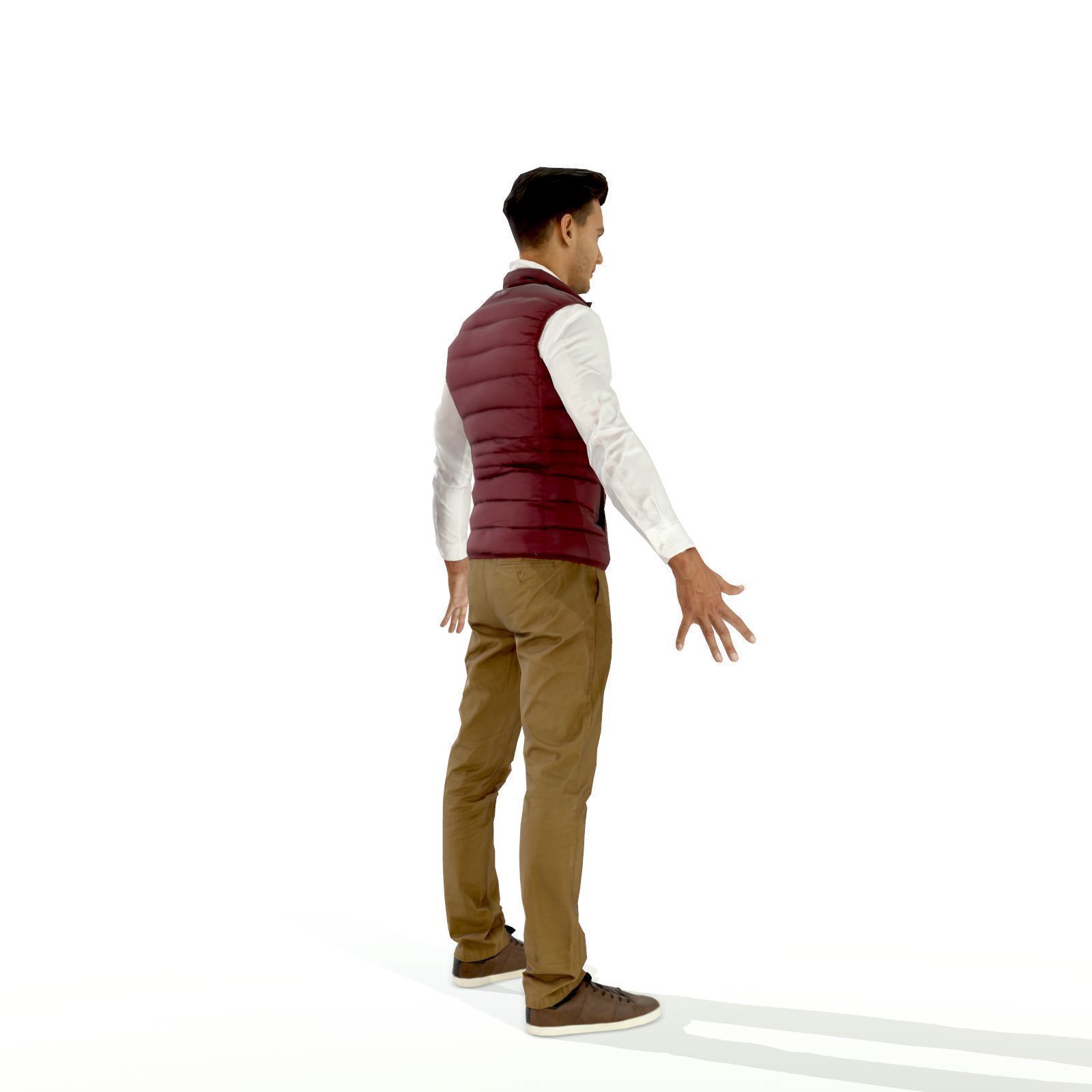 Business man in a dark vest Low-poly 3D model_8