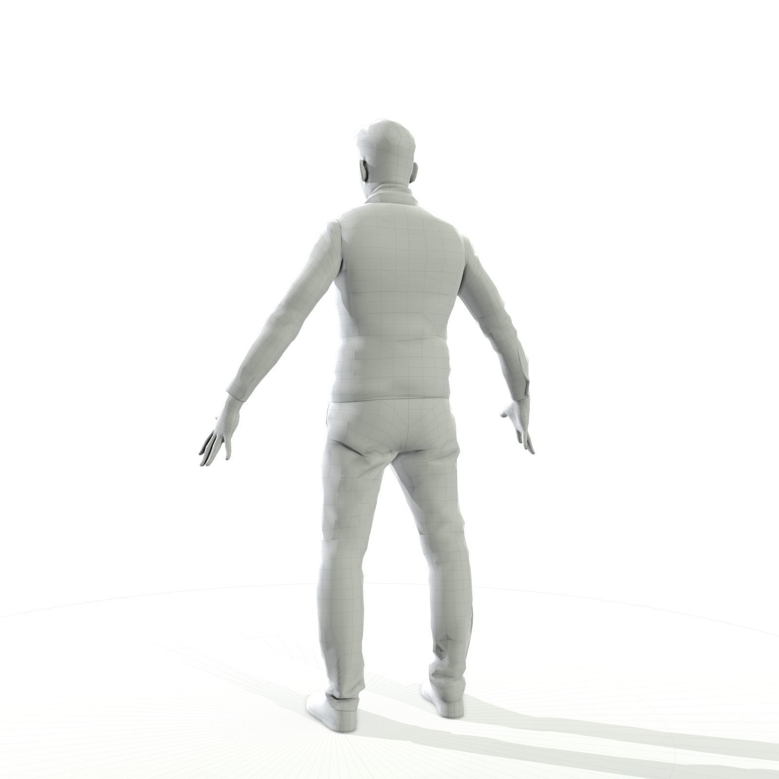 Business man in a dark vest Low-poly 3D model_5