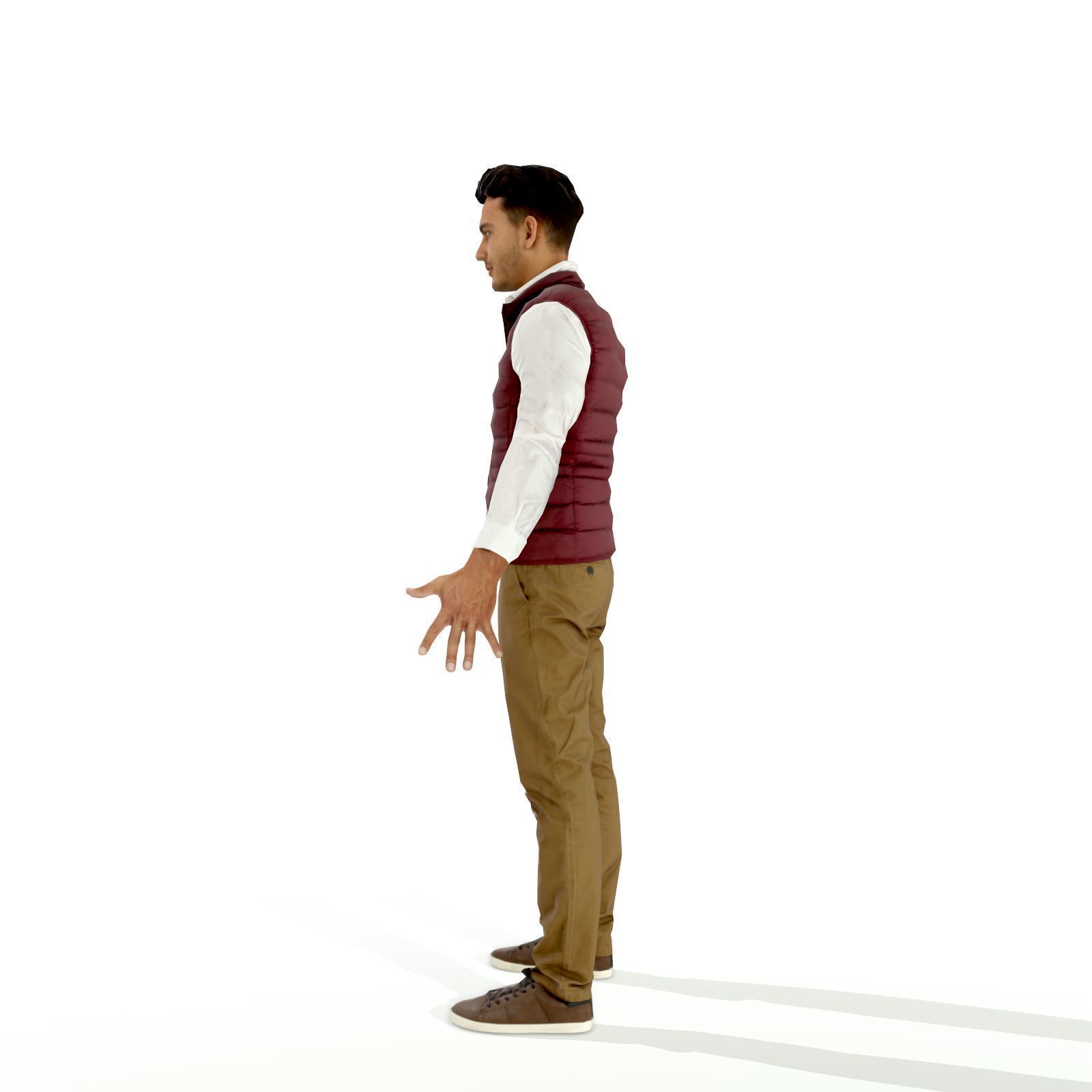 Business man in a dark vest Low-poly 3D model_2