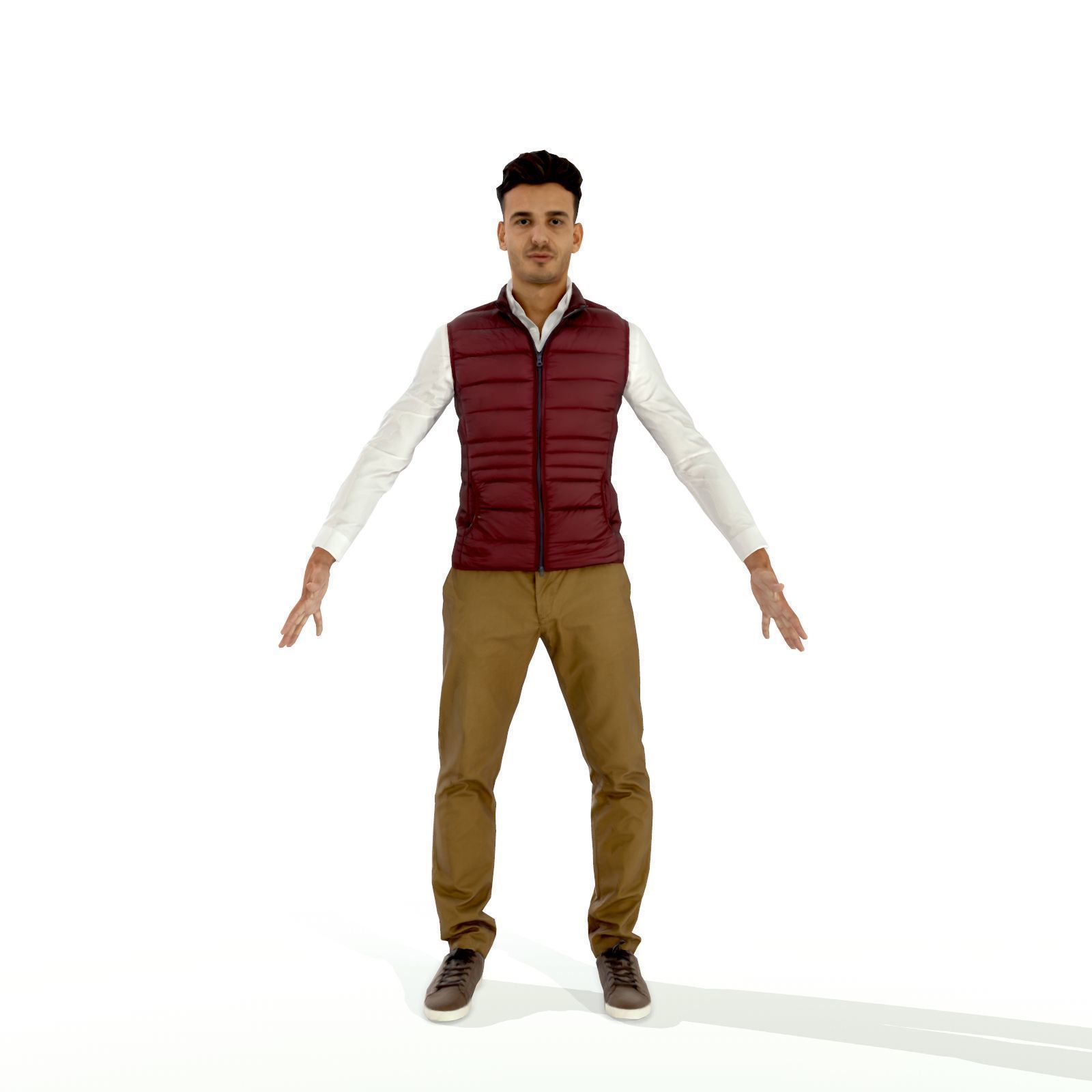 Business man in a dark vest Low-poly 3D model_7