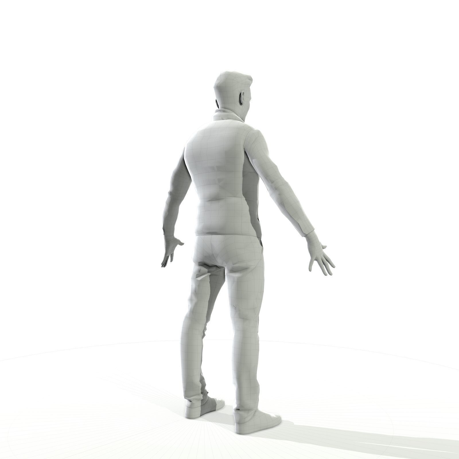 Business man in a dark vest Low-poly 3D model_24