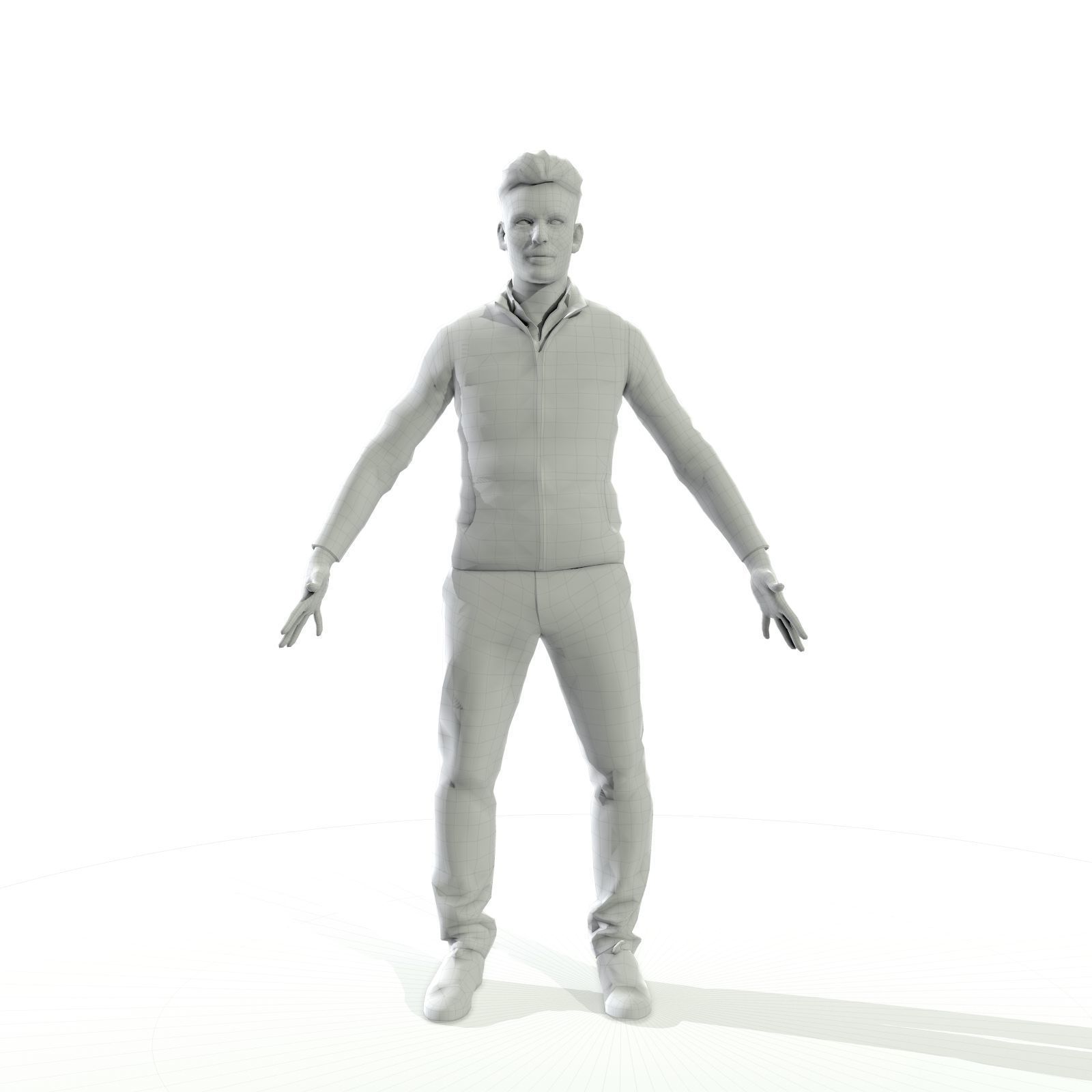 Business man in a dark vest Low-poly 3D model_21