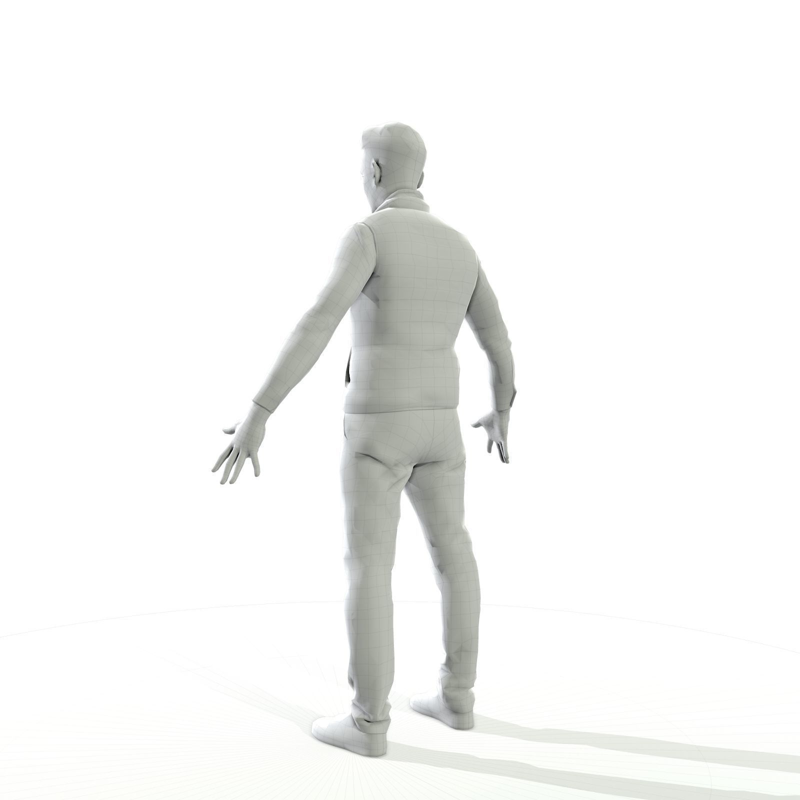 Business man in a dark vest Low-poly 3D model_19