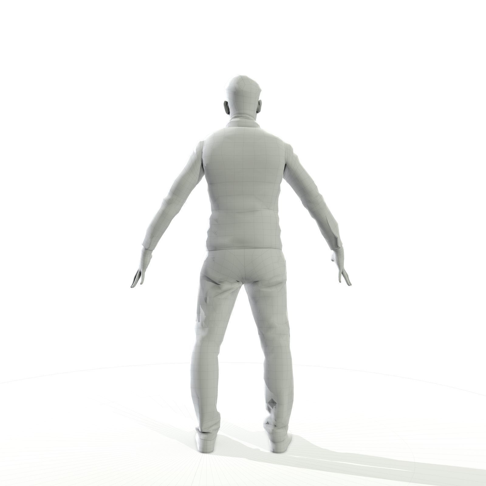 Business man in a dark vest Low-poly 3D model_13