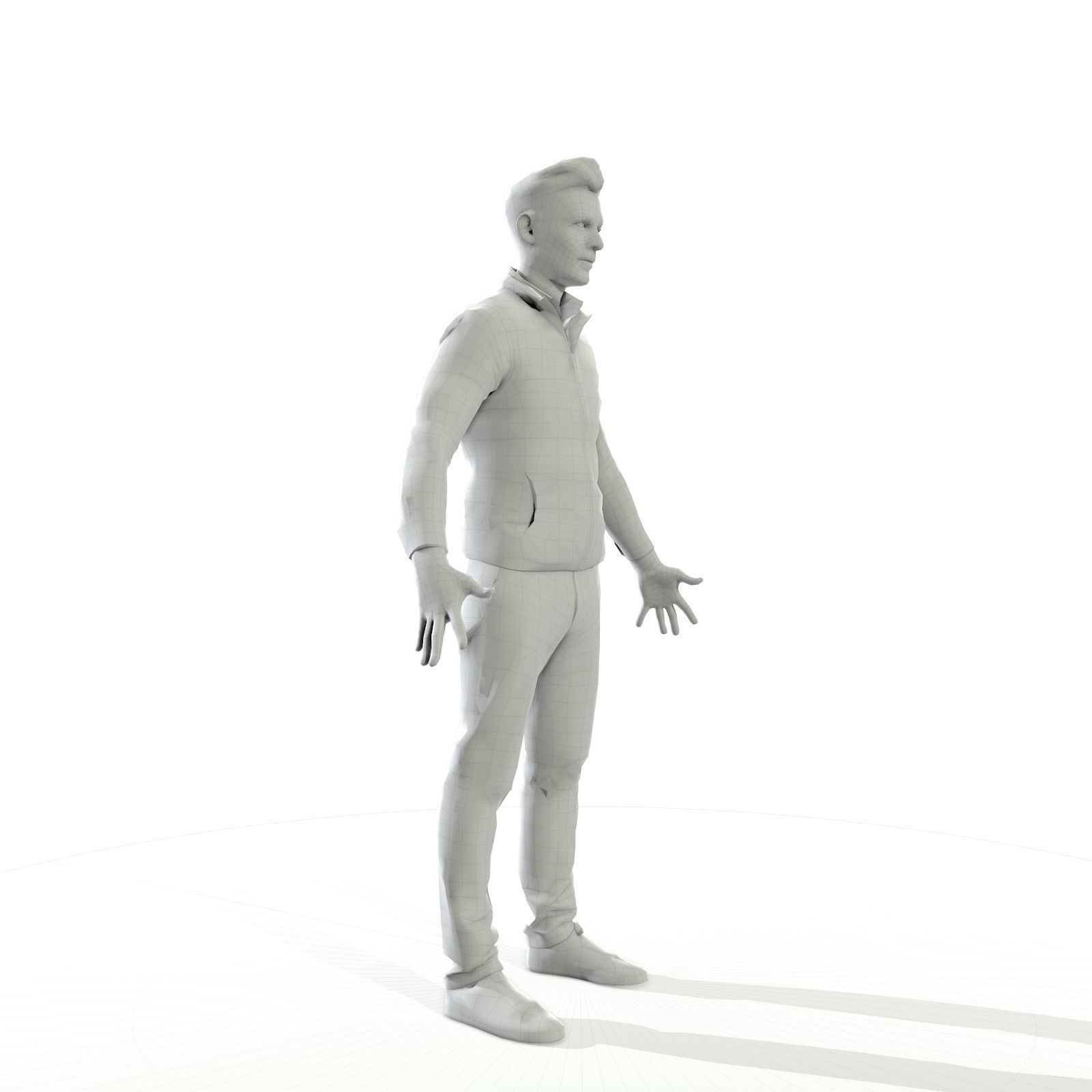 Business man in a dark vest Low-poly 3D model_6