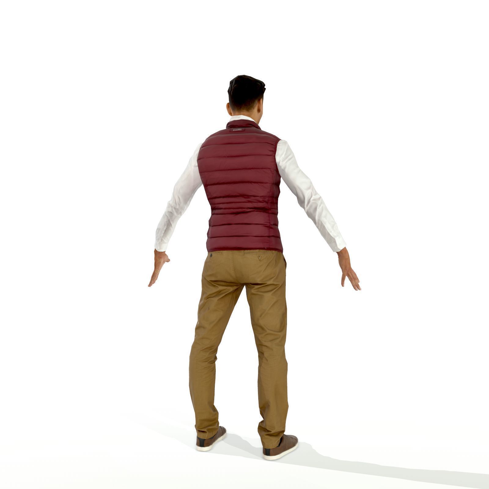 Business man in a dark vest Low-poly 3D model_15