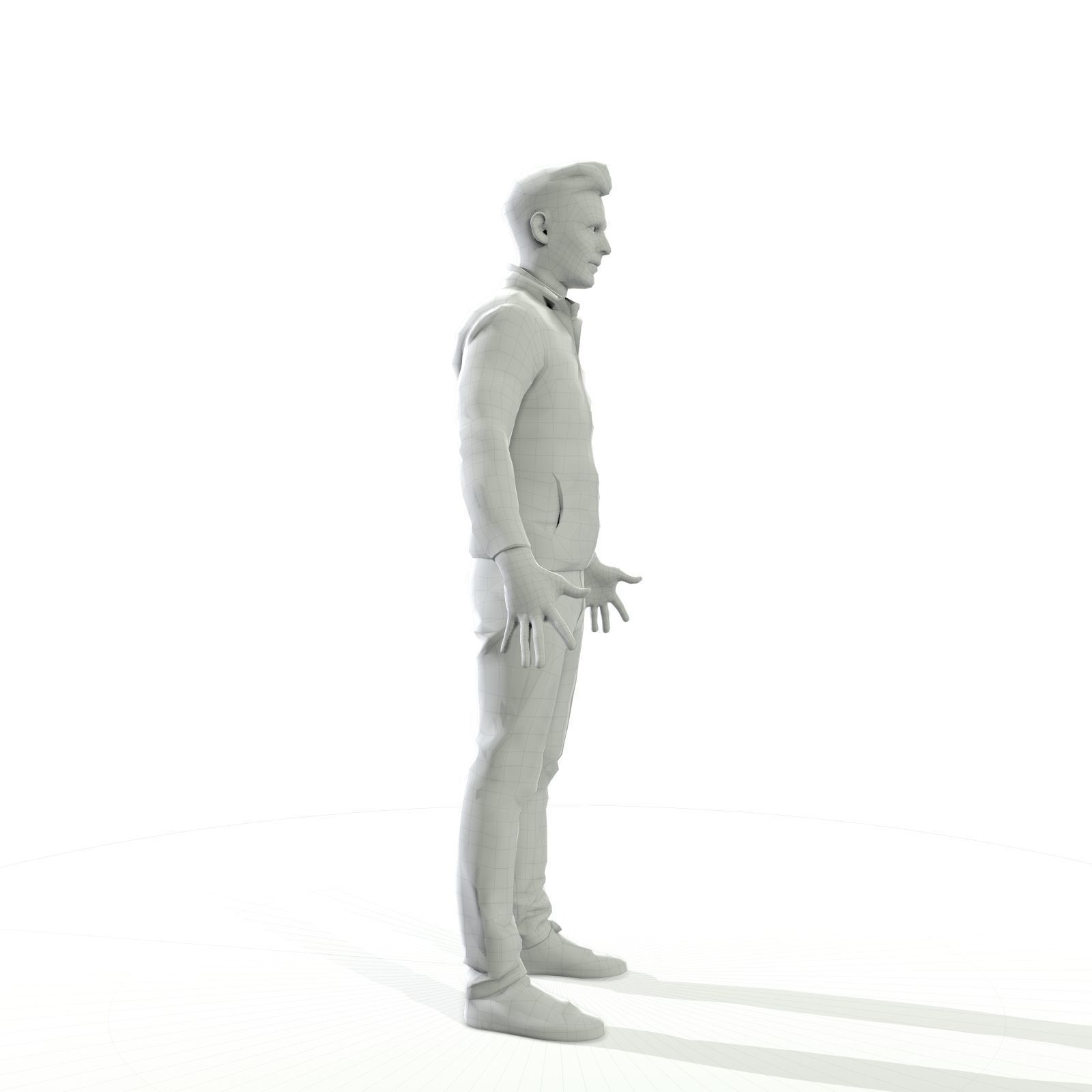 Business man in a dark vest Low-poly 3D model_11