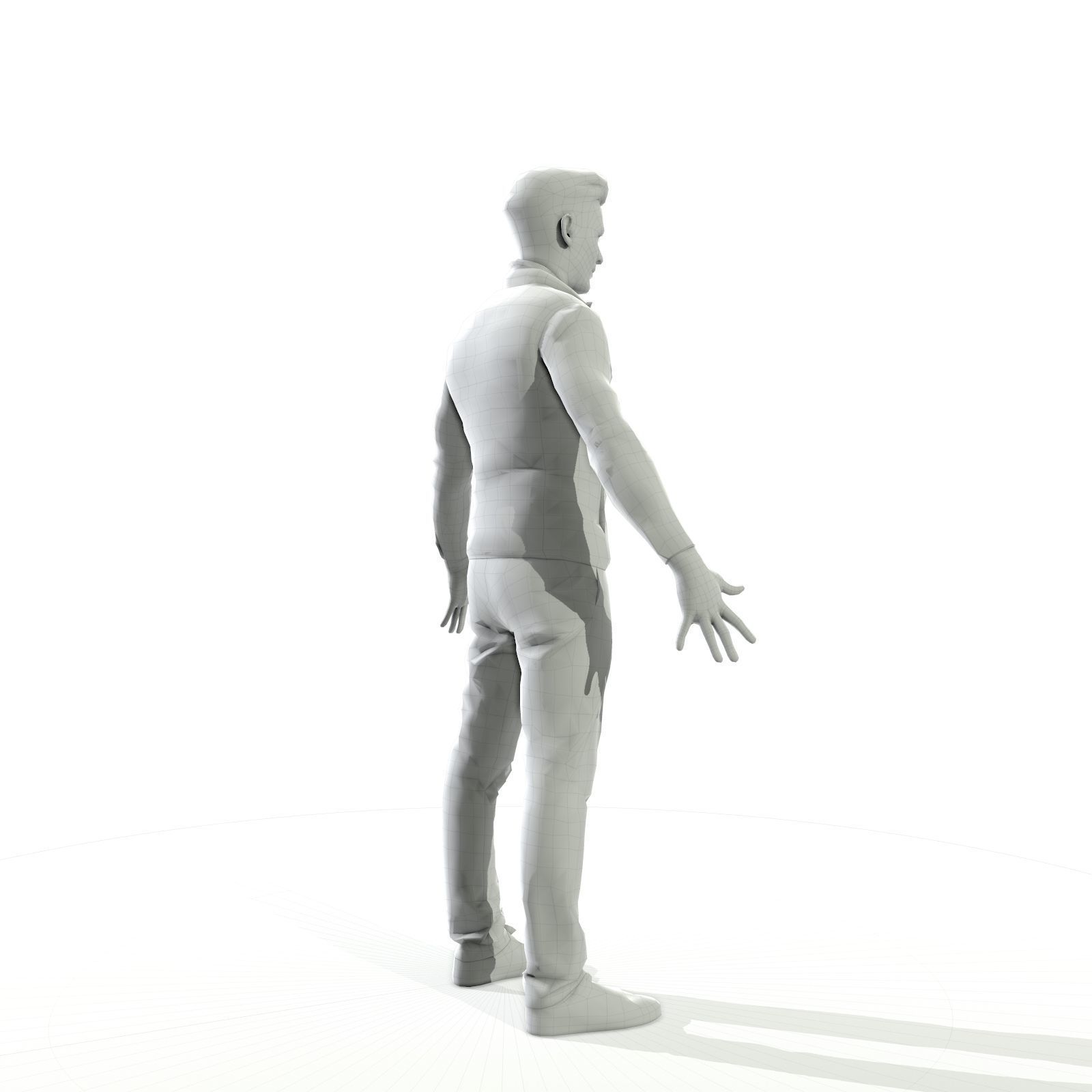 Business man in a dark vest Low-poly 3D model_4