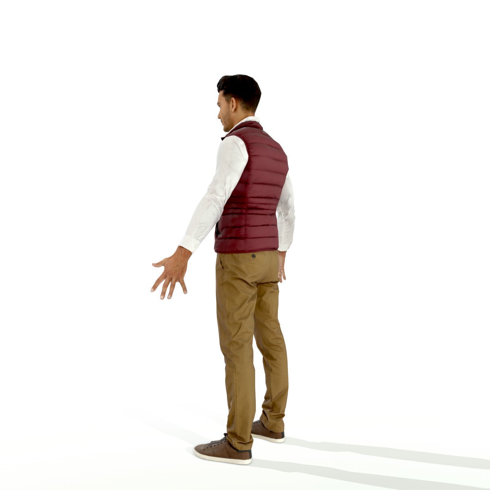 Business man in a dark vest Low-poly 3D model_23