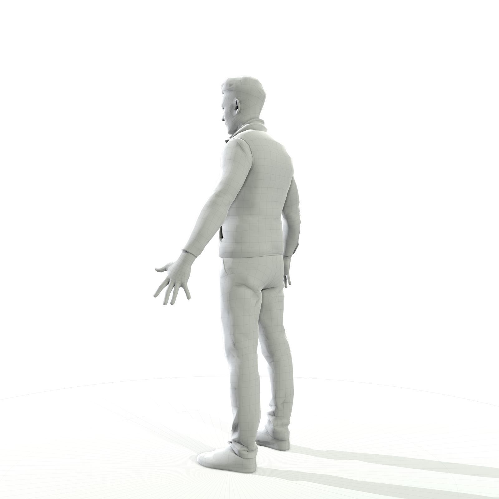 Business man in a dark vest Low-poly 3D model_26