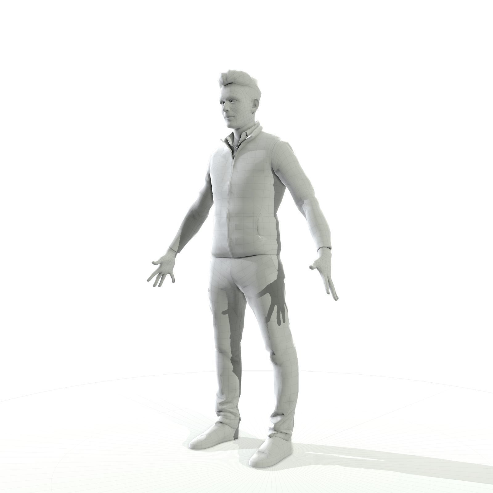 Business man in a dark vest Low-poly 3D model_29