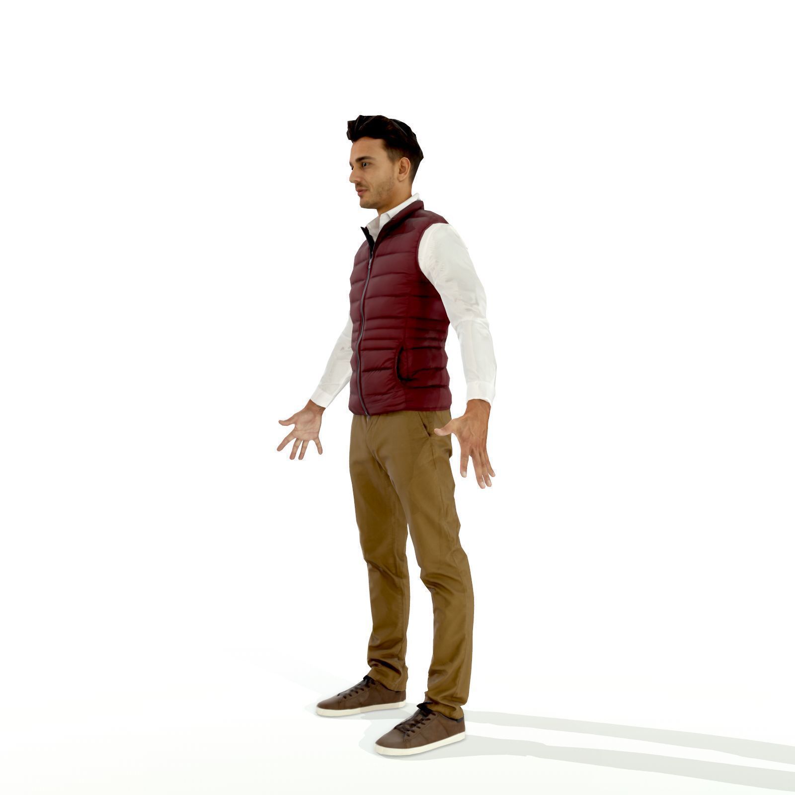 Business man in a dark vest Low-poly 3D model_12
