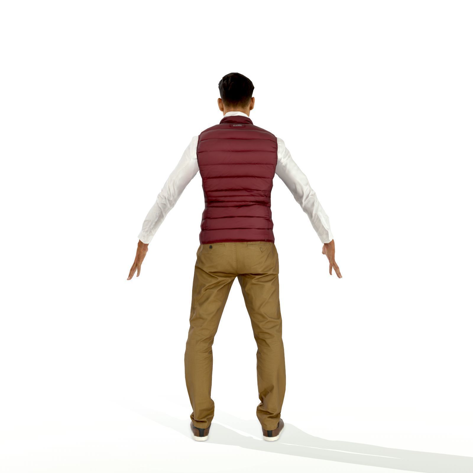 Business man in a dark vest Low-poly 3D model_20
