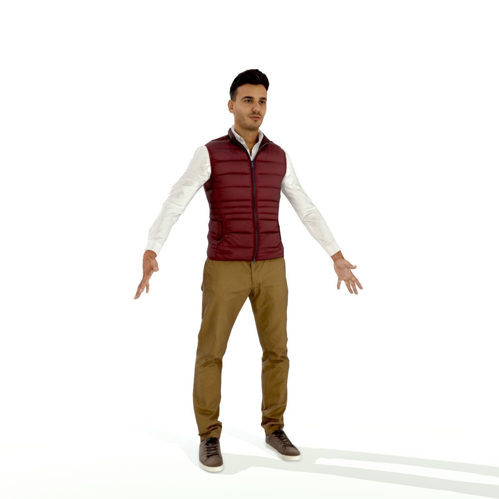 Business man in a dark vest Low-poly 3D model_3