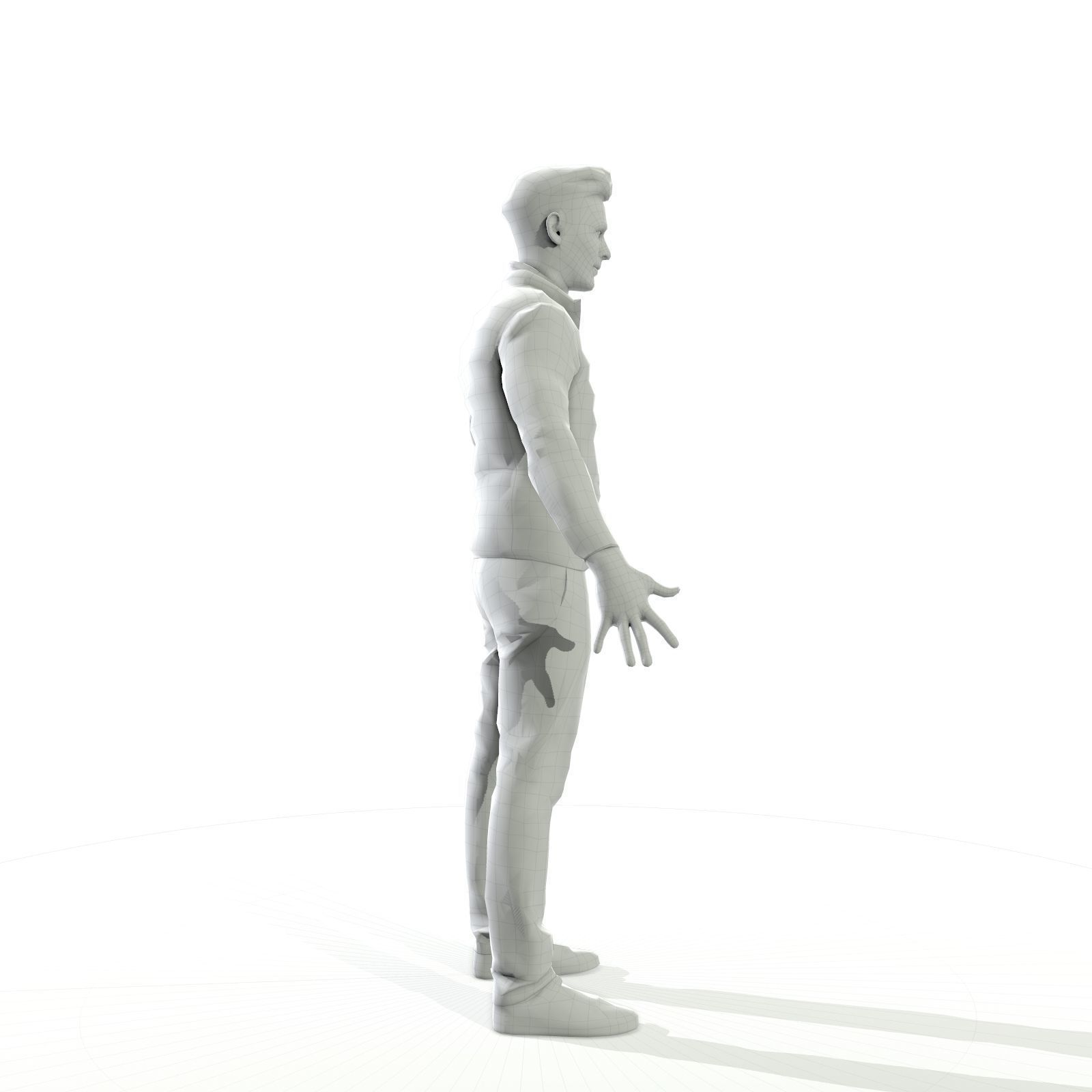 Business man in a dark vest Low-poly 3D model_33