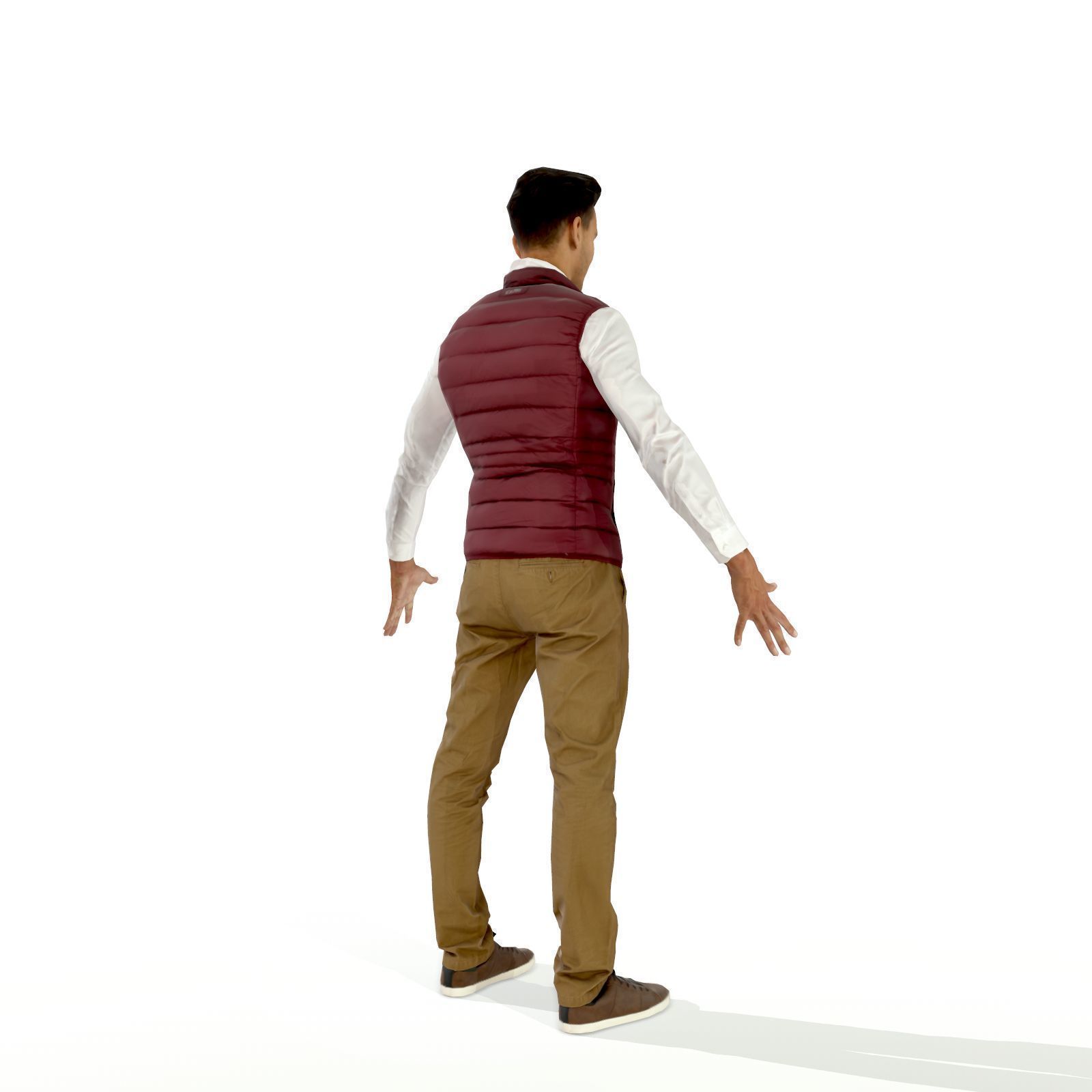 Business man in a dark vest Low-poly 3D model_28