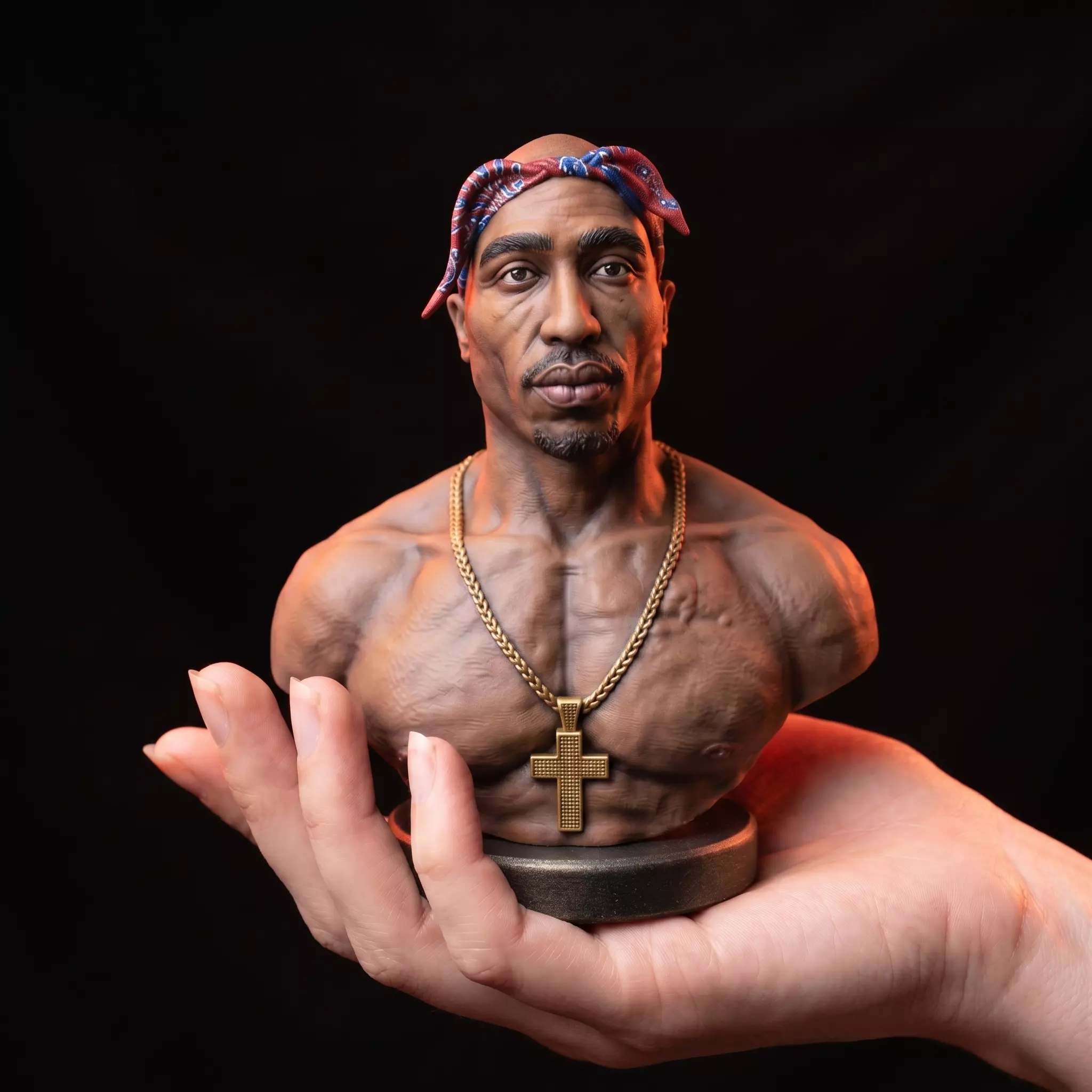 Tupac Shakur Bust - 3D Printable STL File Fan Sculpt Statue for 3D print model
