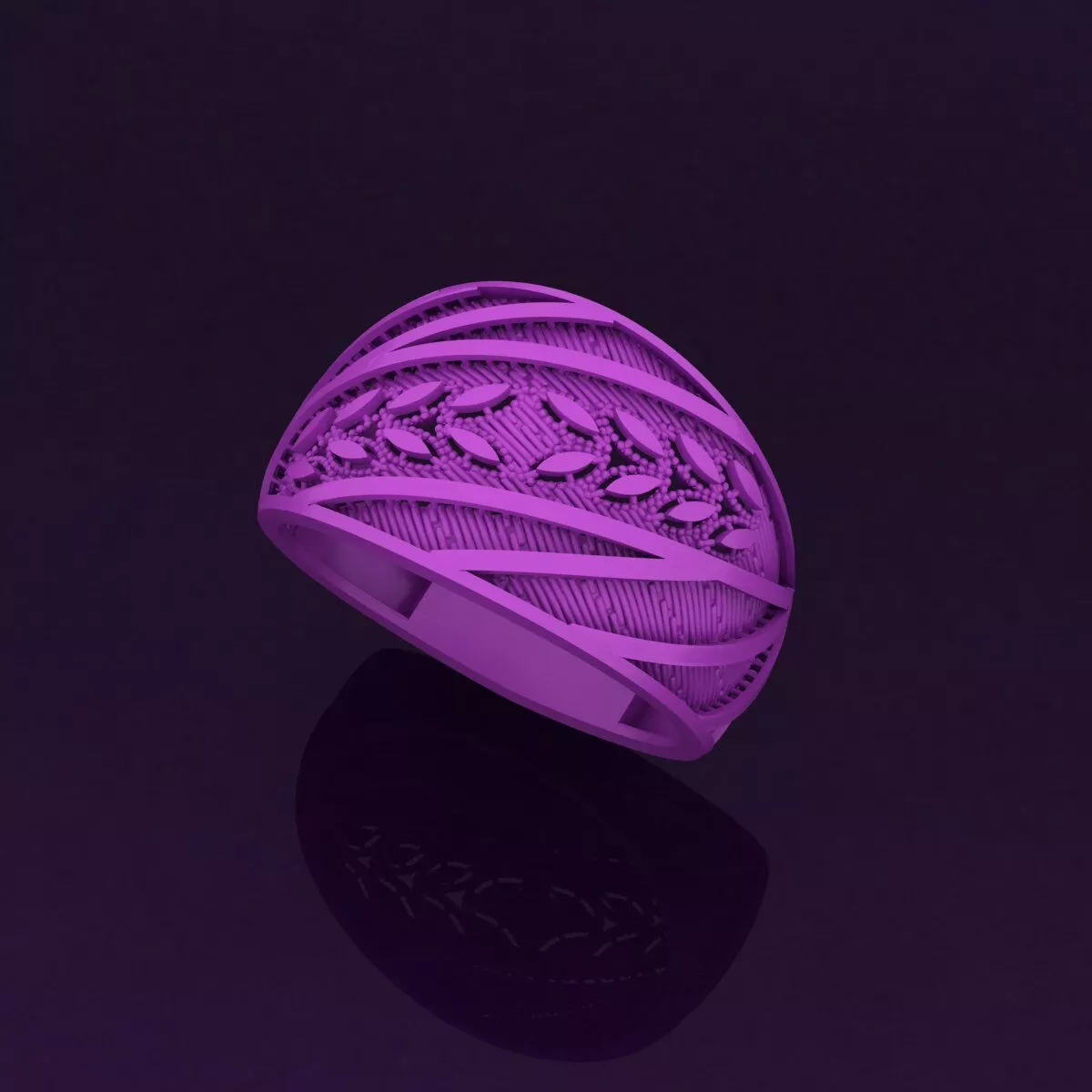 Modern Turkish Ring Design - Arabic Mesh Style 3D print model