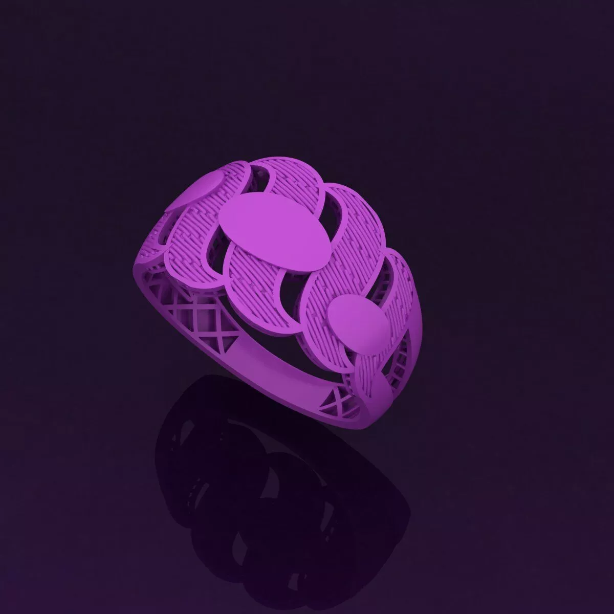 Modern Turkish Ring Design - Arabic Mesh Style 3D print model