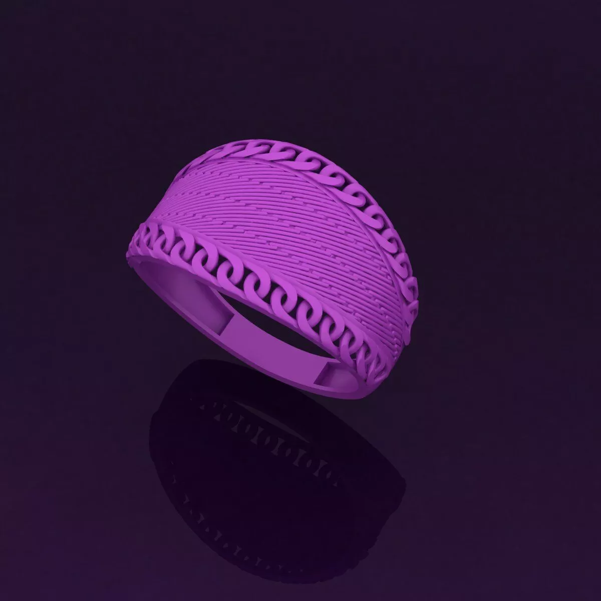 Modern Turkish Ring Design - Arabic Mesh Style 3D print model