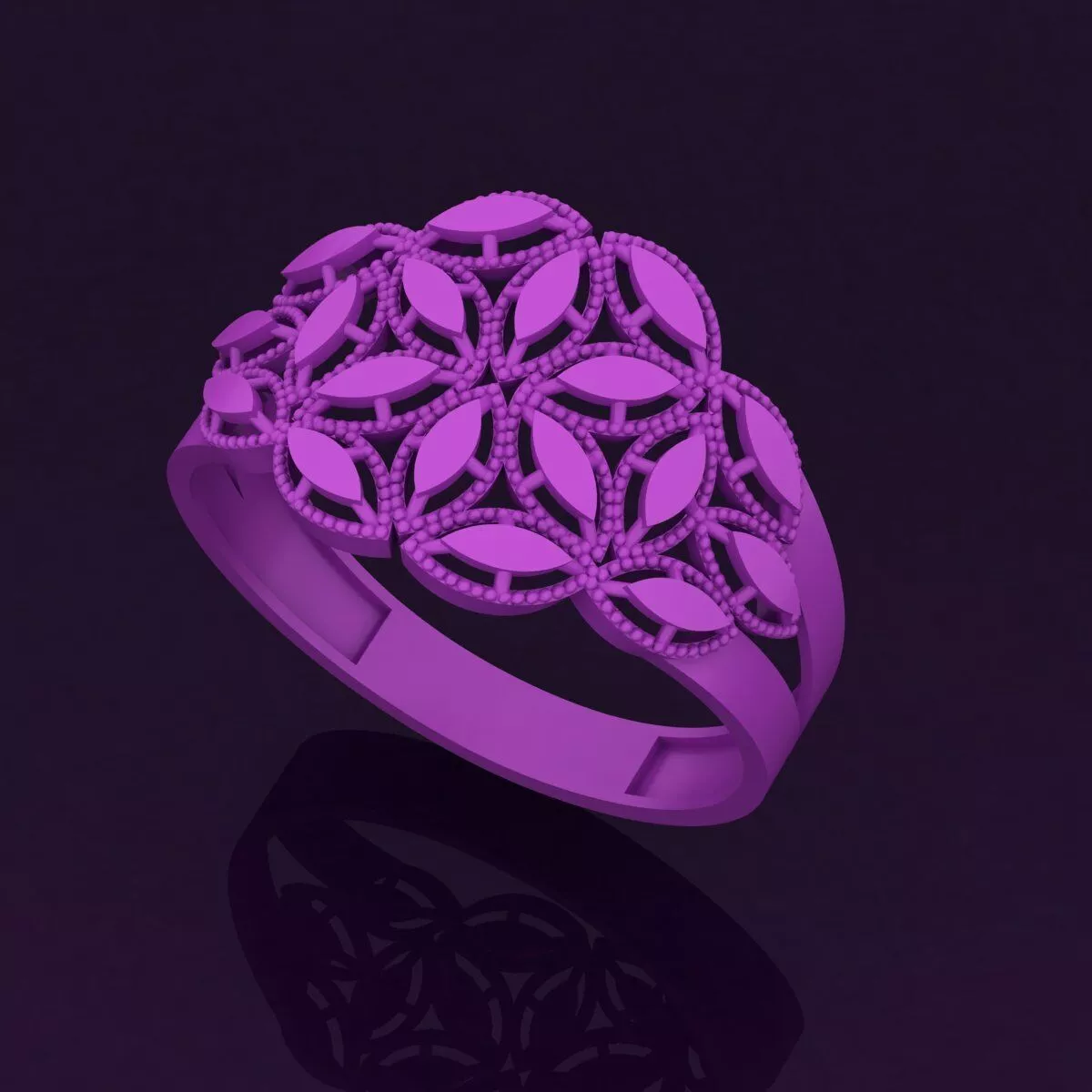 Modern Turkish Ring Design - Arabic Mesh Style 3D print model