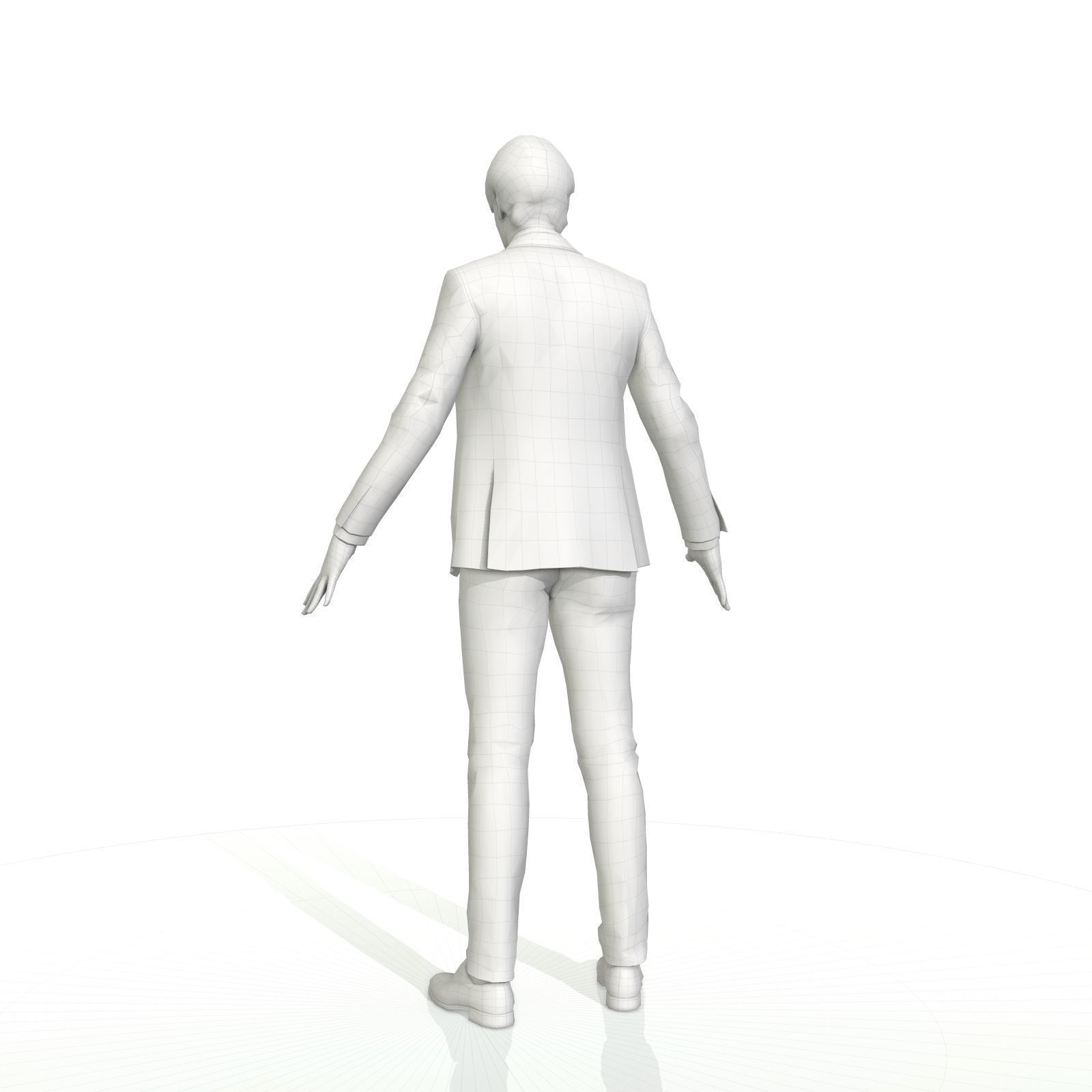 Business man in a grey and black suit Low-poly 3D model_20