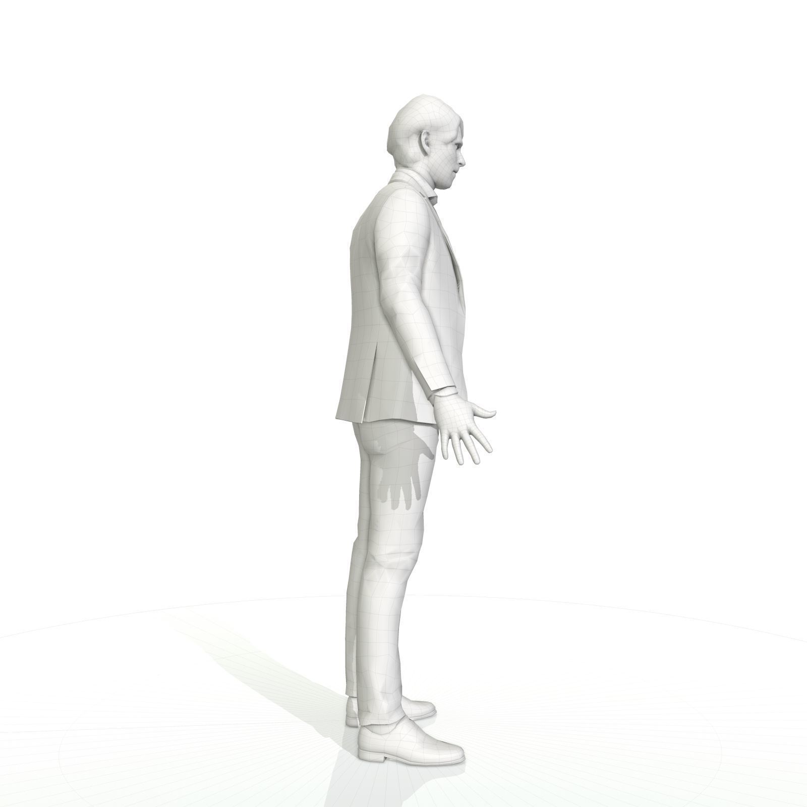 Business man in a grey and black suit Low-poly 3D model_14