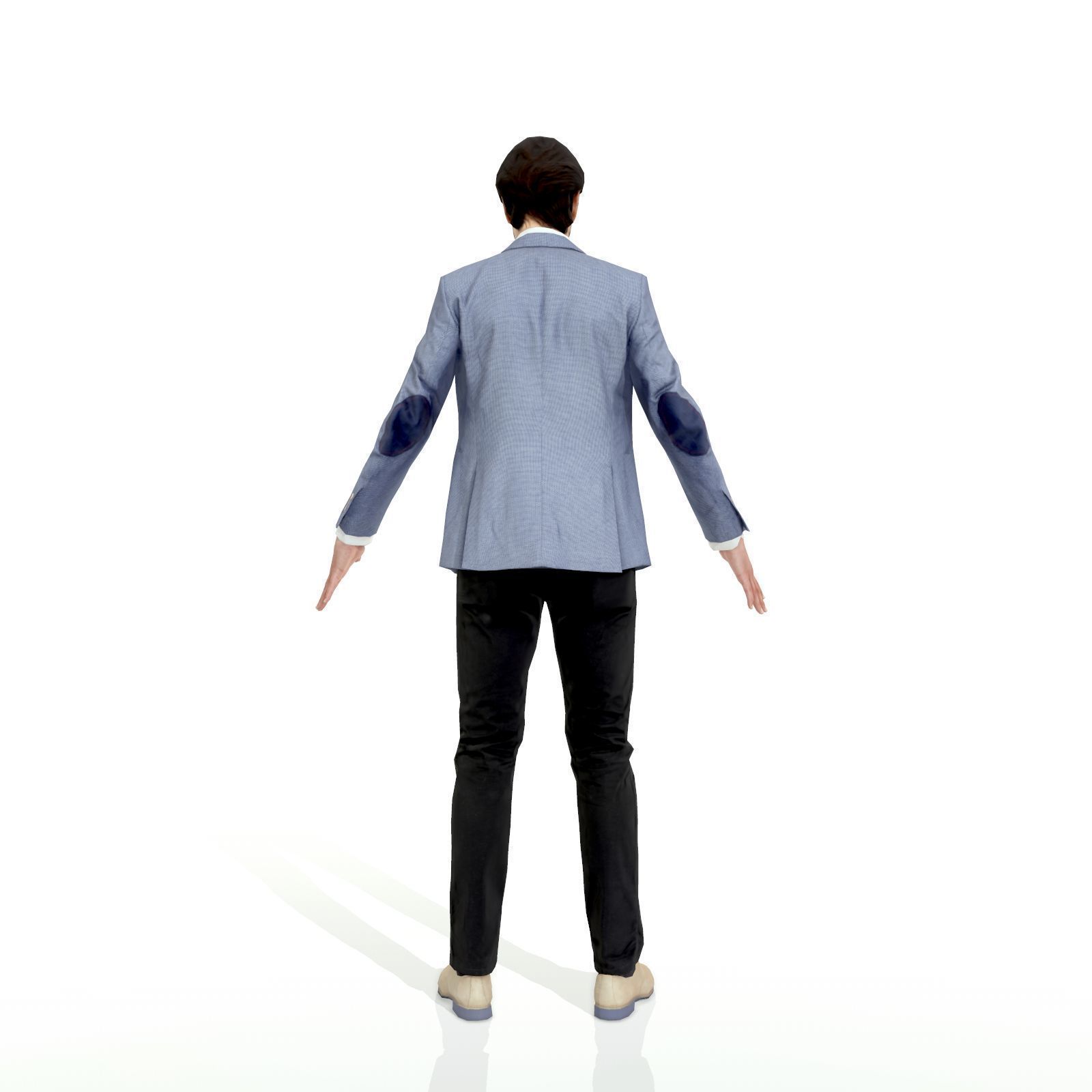 Business man in a grey and black suit Low-poly 3D model_35