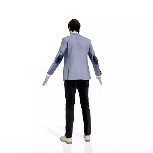 Business man in a grey and black suit Low-poly 3D model