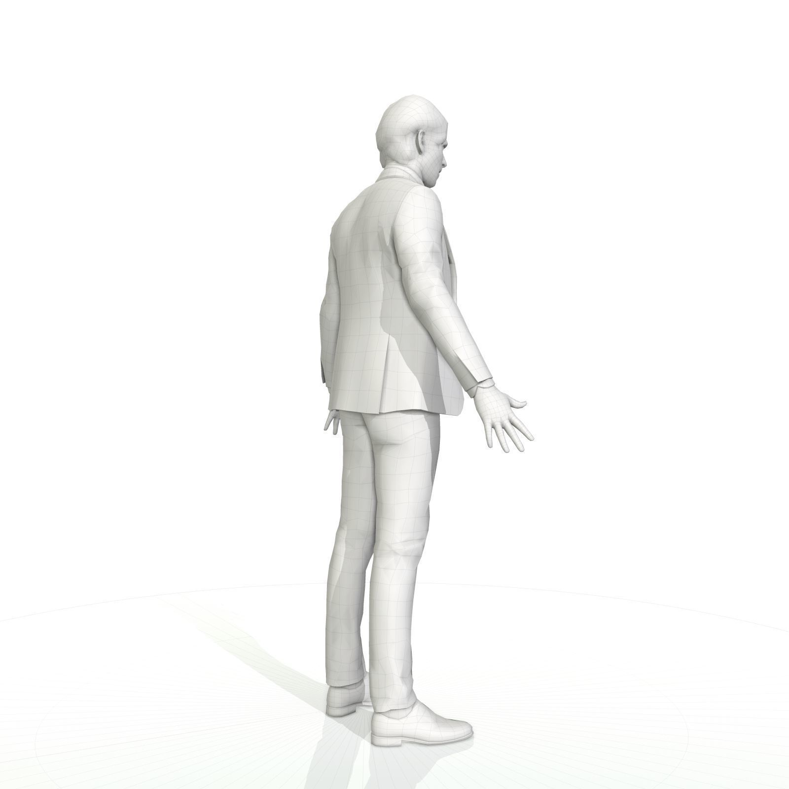 Business man in a grey and black suit Low-poly 3D model_18