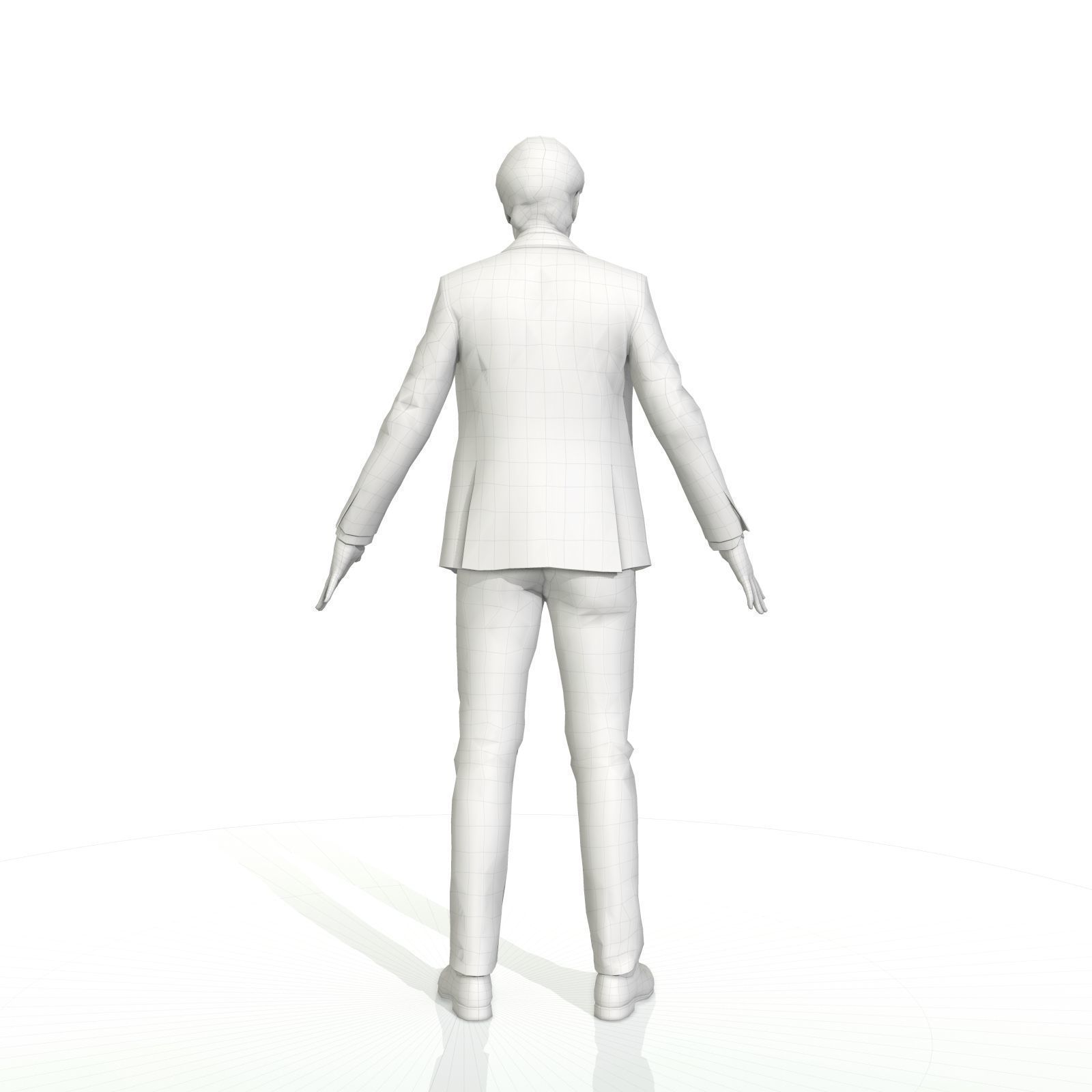 Business man in a grey and black suit Low-poly 3D model_30