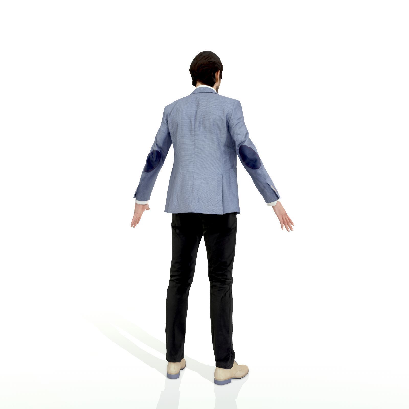 Business man in a grey and black suit Low-poly 3D model_34