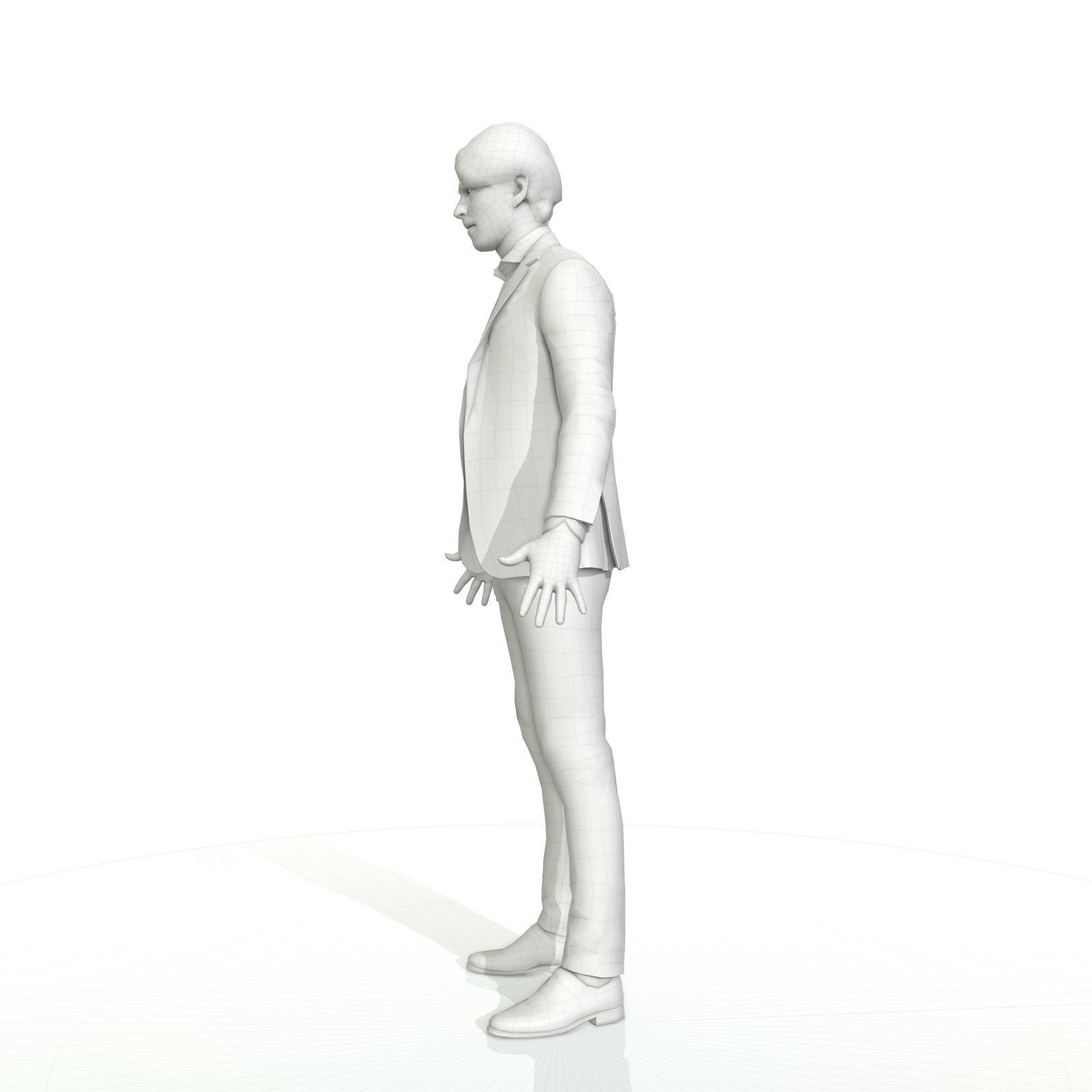 Business man in a grey and black suit Low-poly 3D model_28
