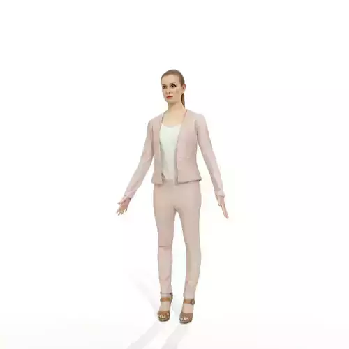 Business woman in a white suit