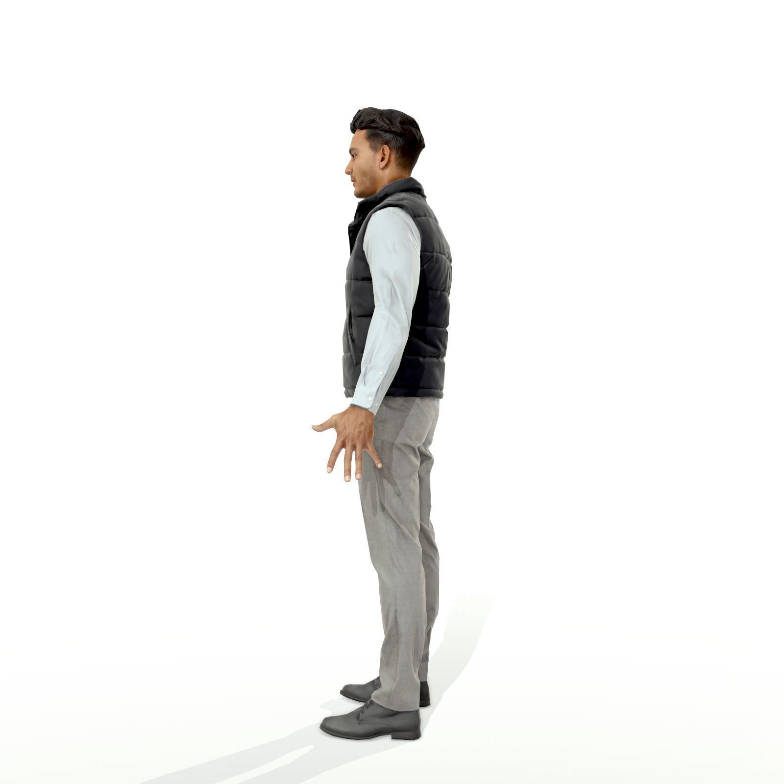 Confident business man in a west Low-poly 3D model_3