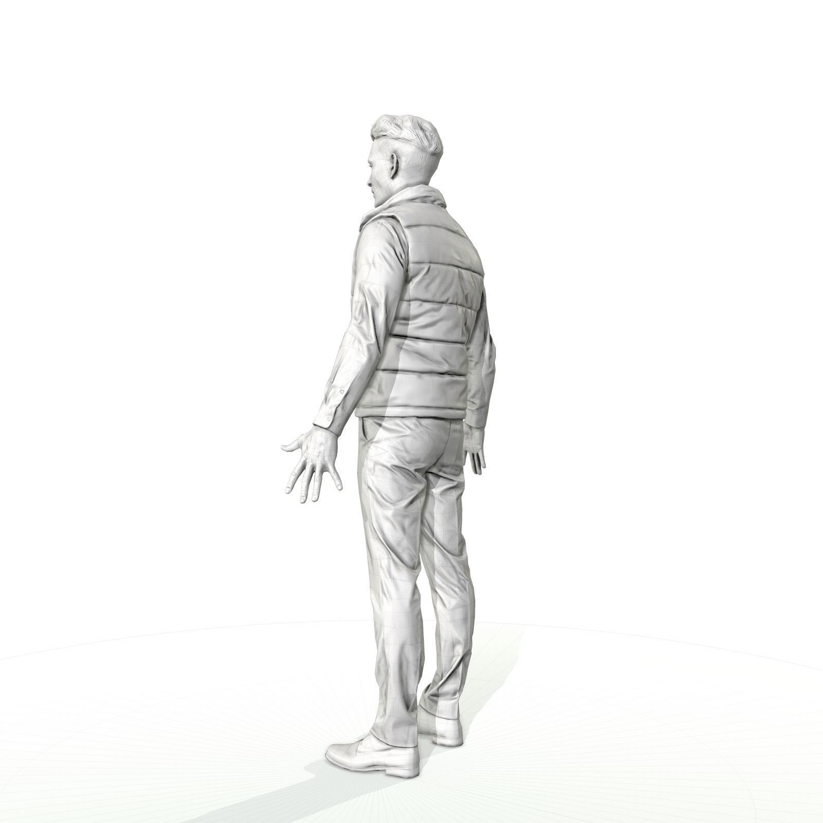 Confident business man in a west Low-poly 3D model_27