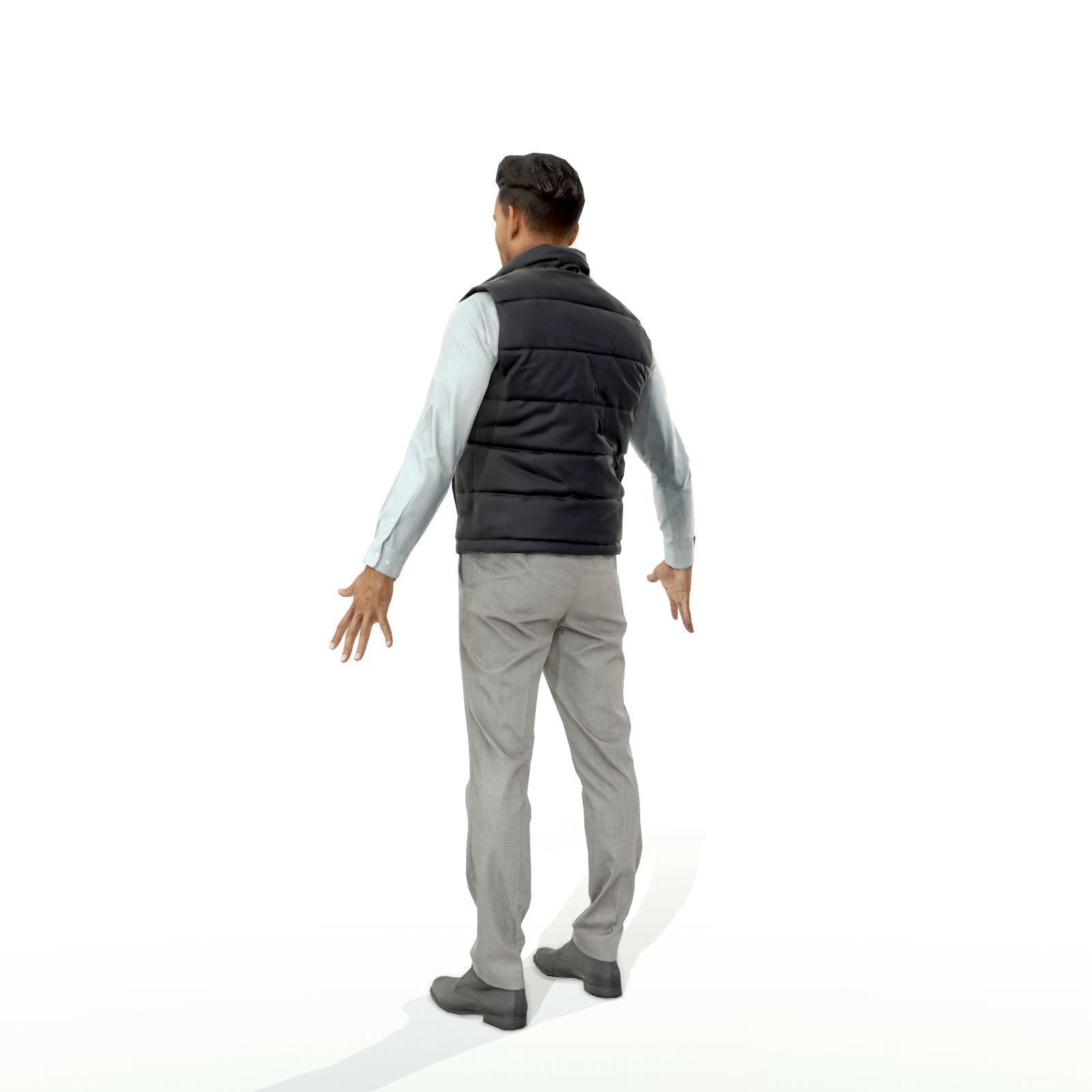 Confident business man in a west Low-poly 3D model_6