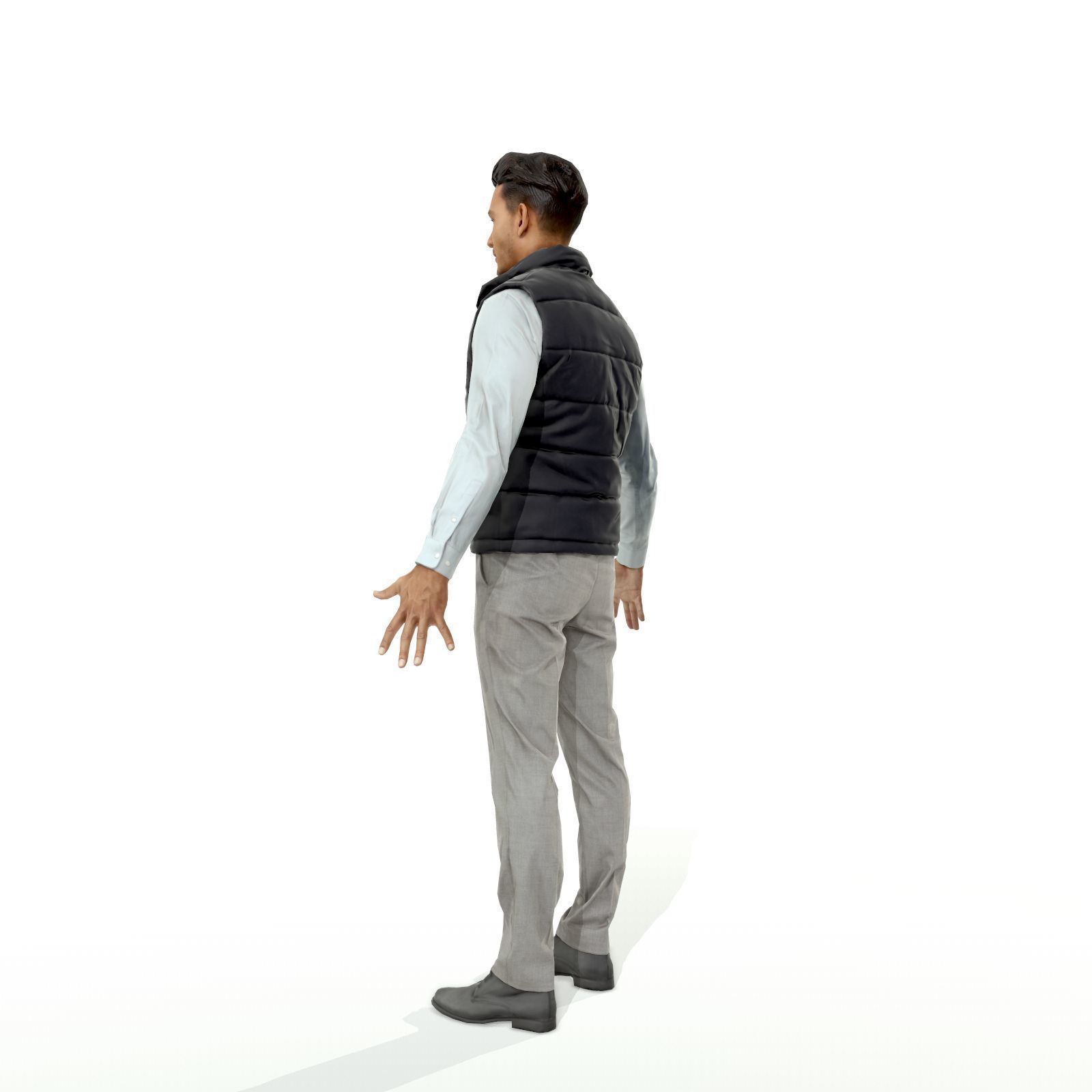 Confident business man in a west Low-poly 3D model_11