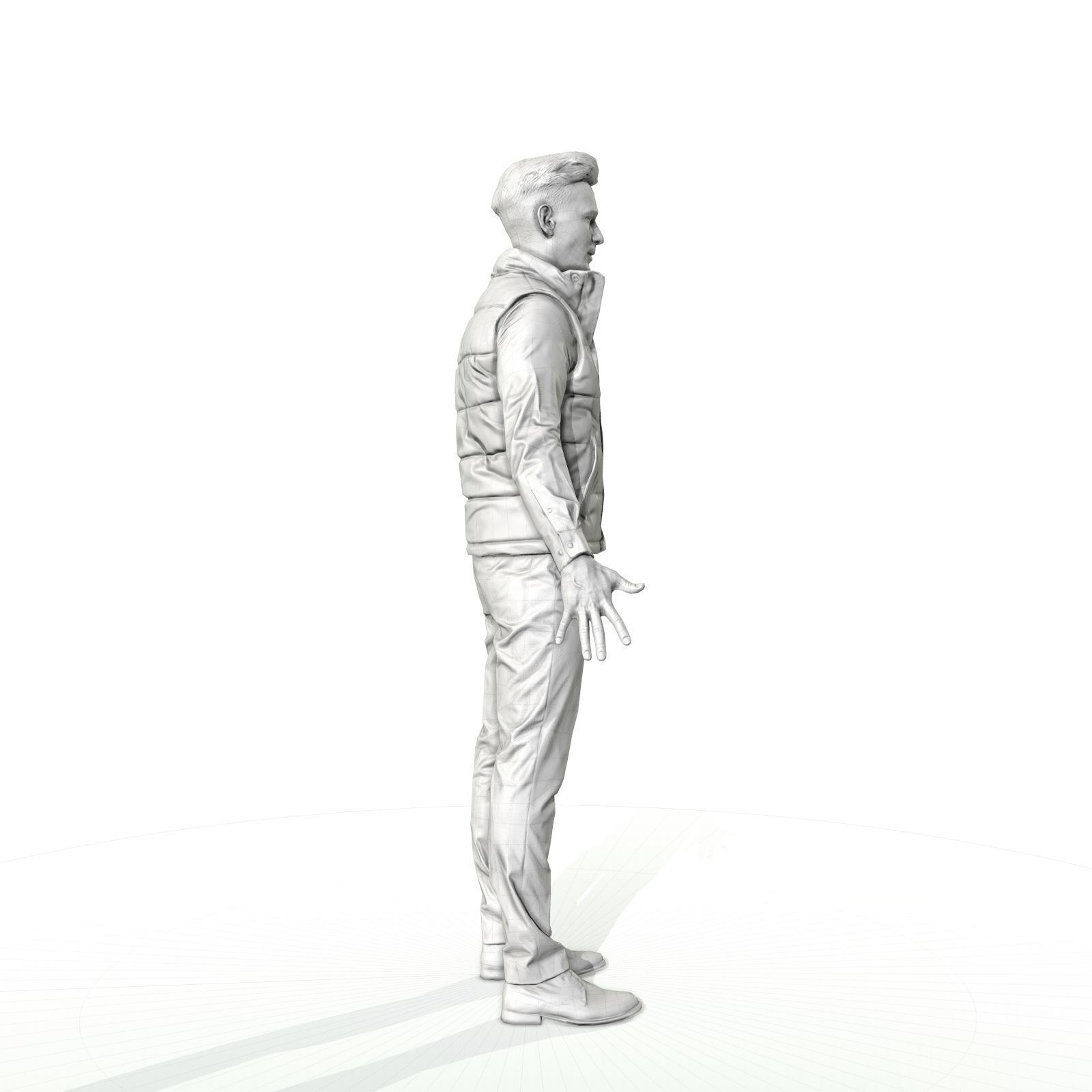 Confident business man in a west Low-poly 3D model_31