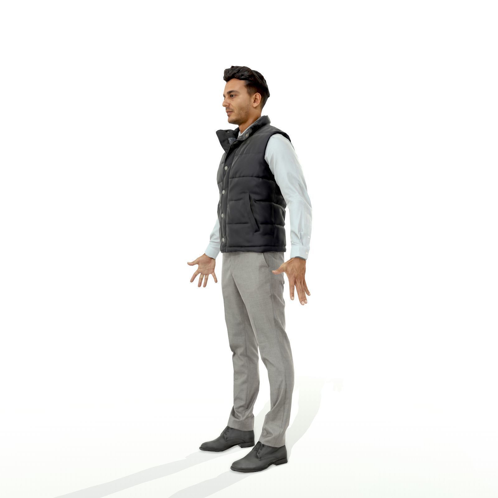 Confident business man in a west Low-poly 3D model_15