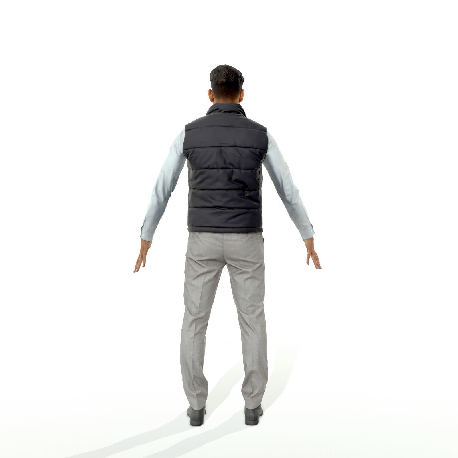 Confident business man in a west Low-poly 3D model_7