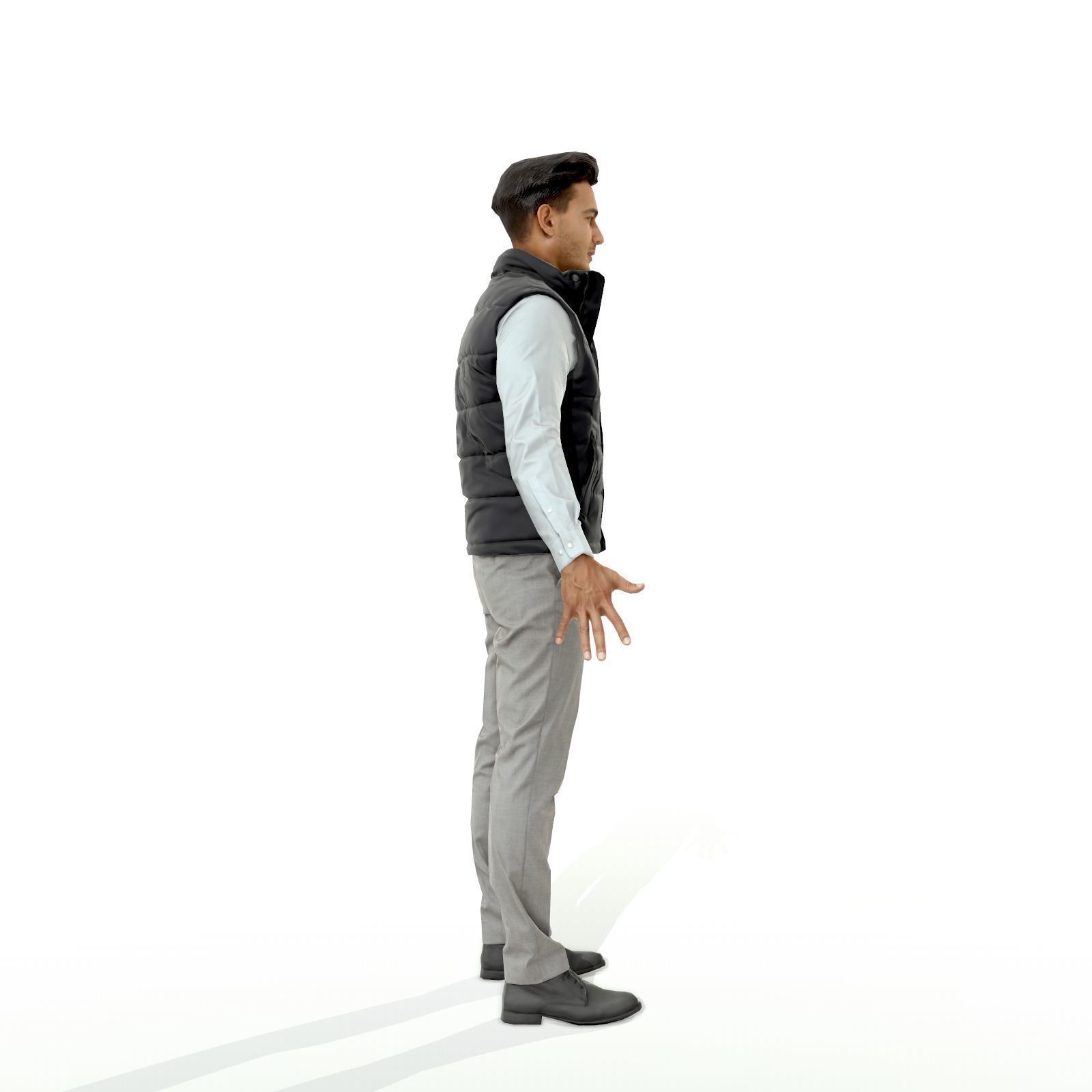 Confident business man in a west Low-poly 3D model_17