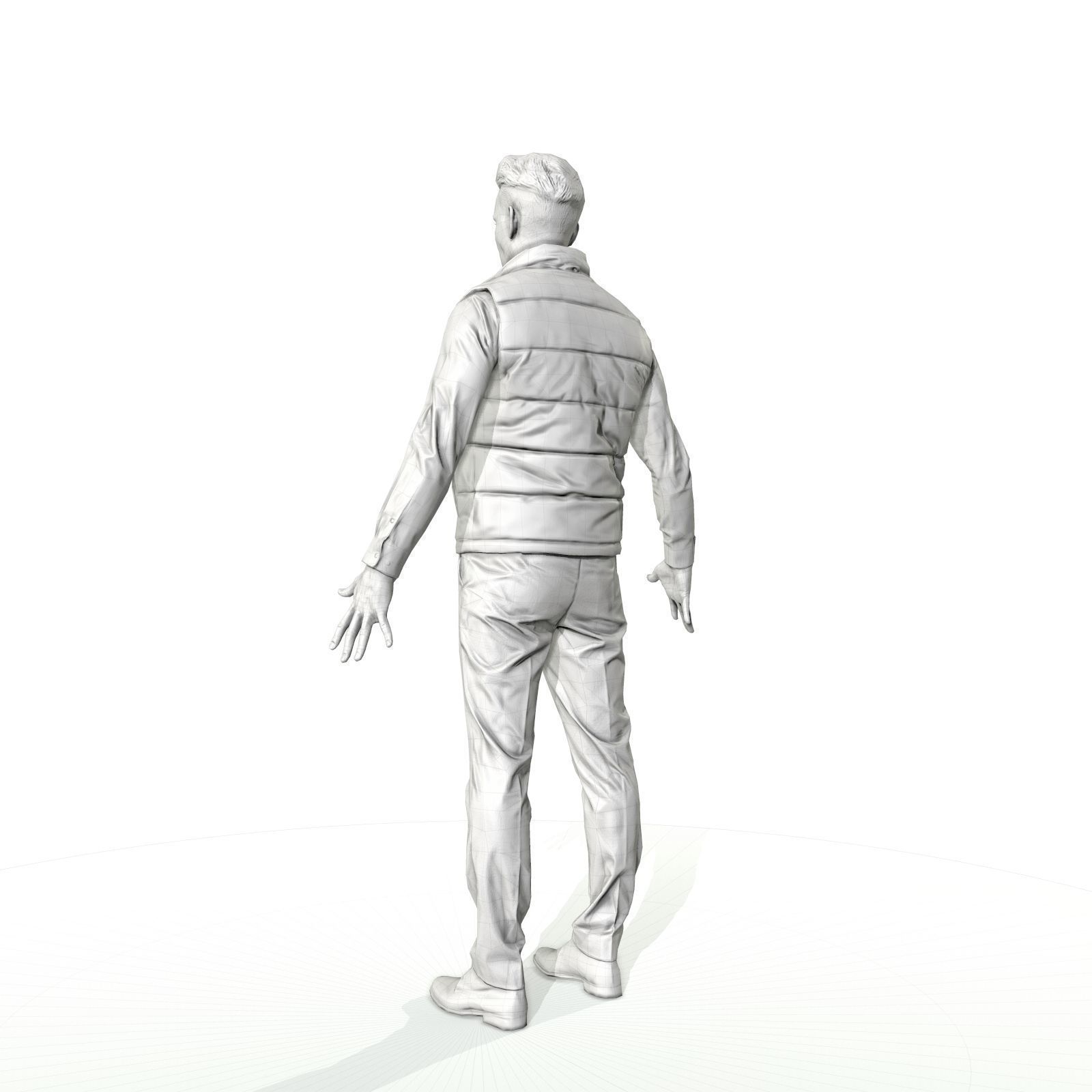 Confident business man in a west Low-poly 3D model_20