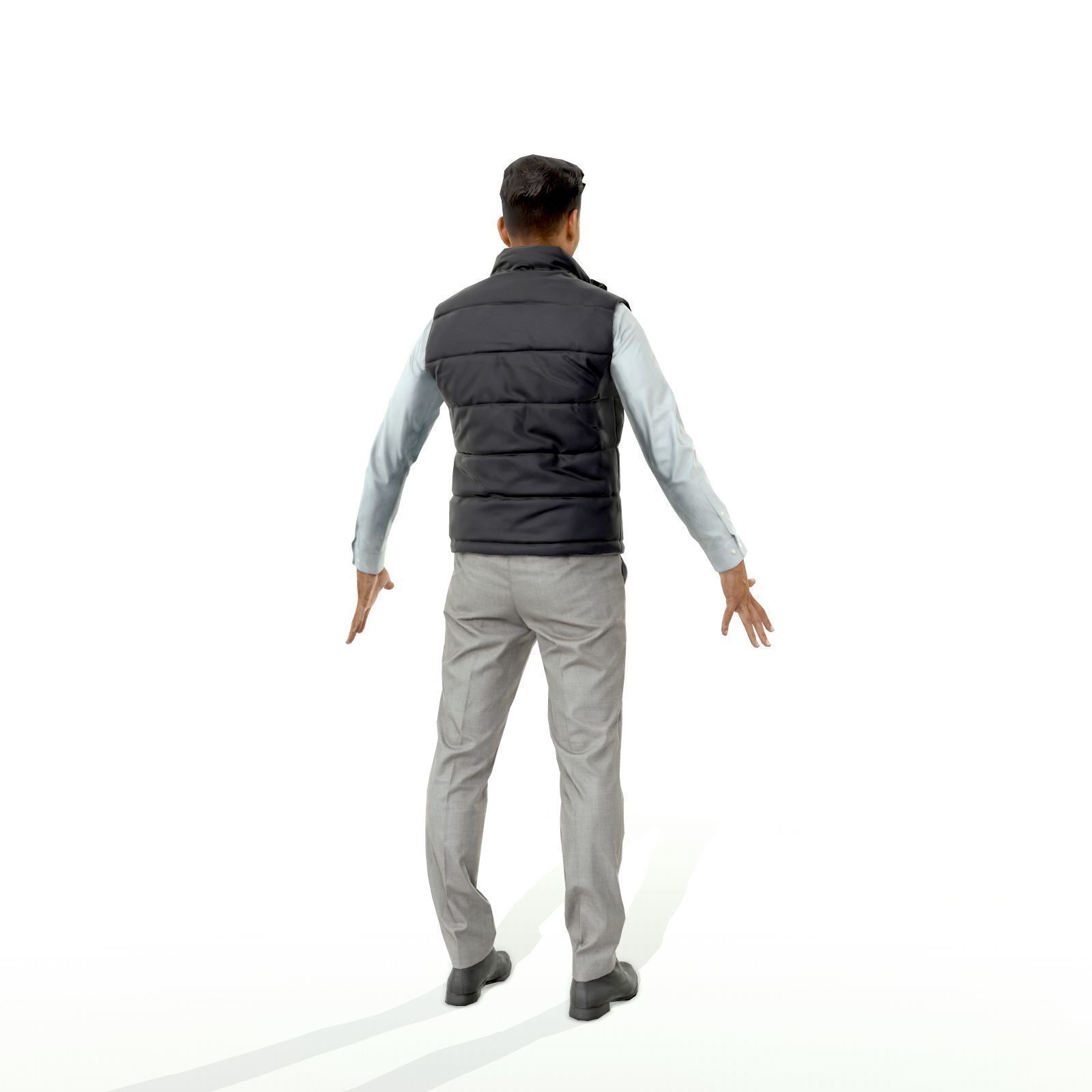 Confident business man in a west Low-poly 3D model_8