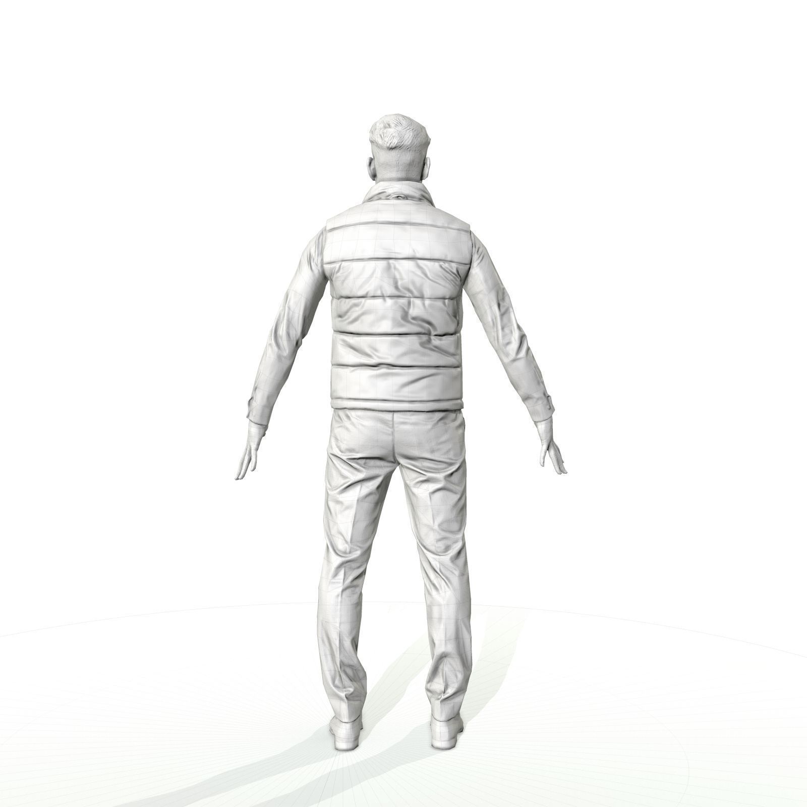 Confident business man in a west Low-poly 3D model_18